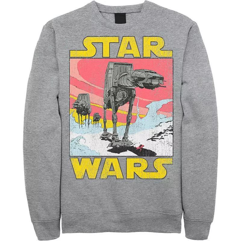 Men's Star Wars At-AT Retro Poster Sweatshirt, Size: Large, Grey Heather Product Image