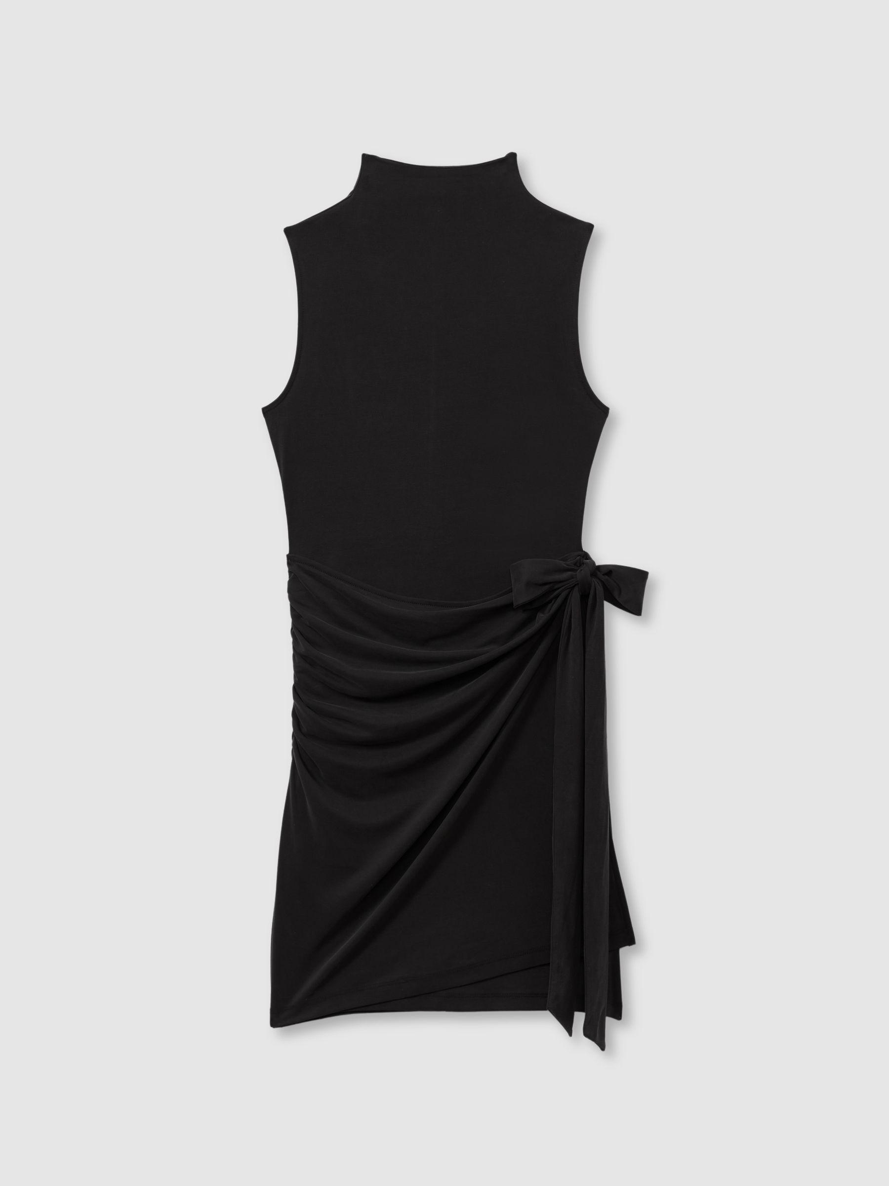 Good American Jersey Wrap Front Mini Dress in Black Product Image