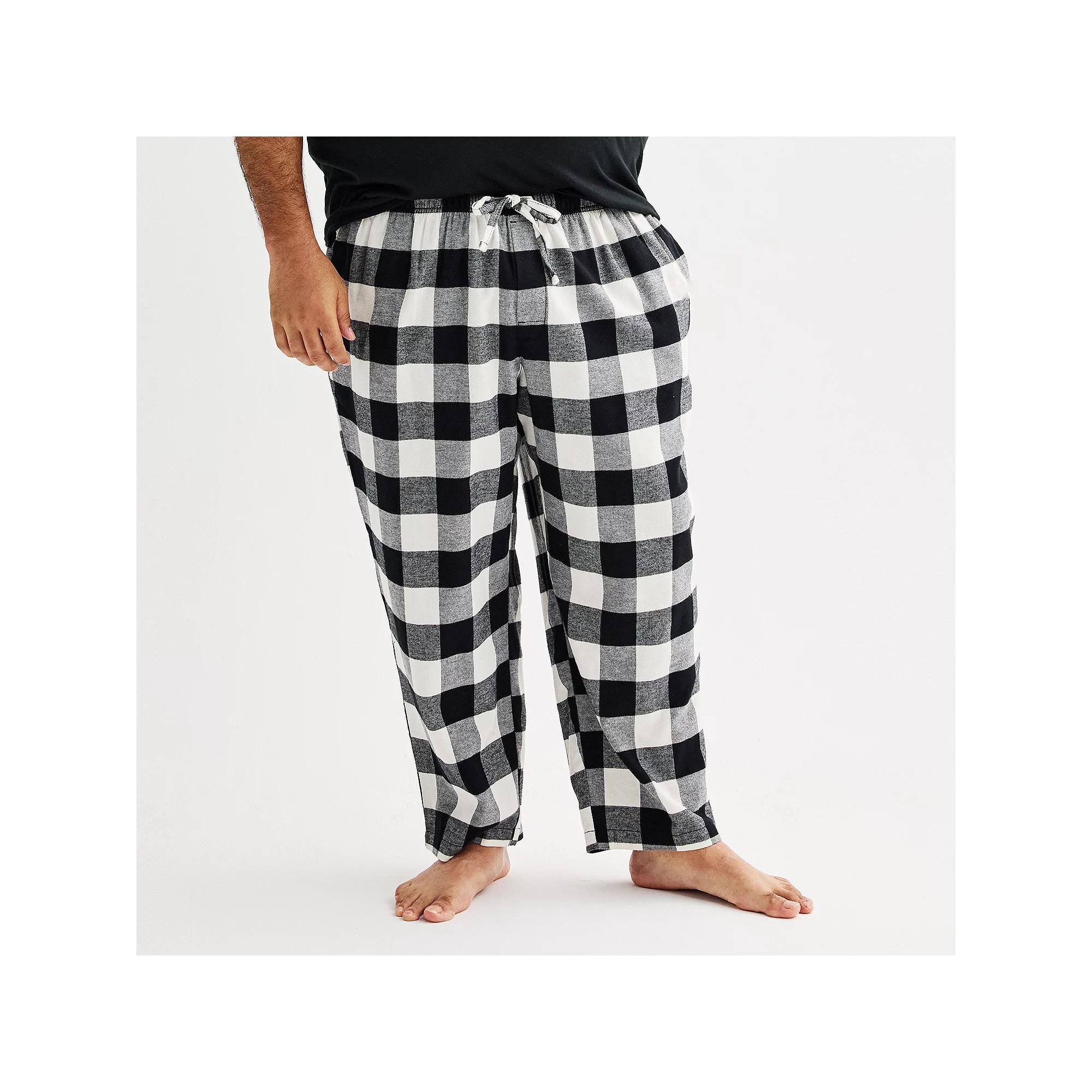 Big & Tall Sonoma Goods For Life® Flannel Drawstring Pajama Pants, Men's, Size: 3XL Tall, Red Checks Product Image