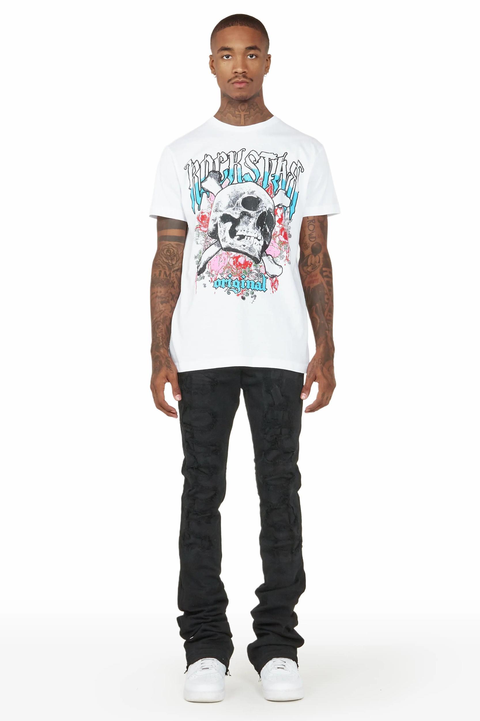Badal Jet Black Super Stacked Flare Jean Male Product Image
