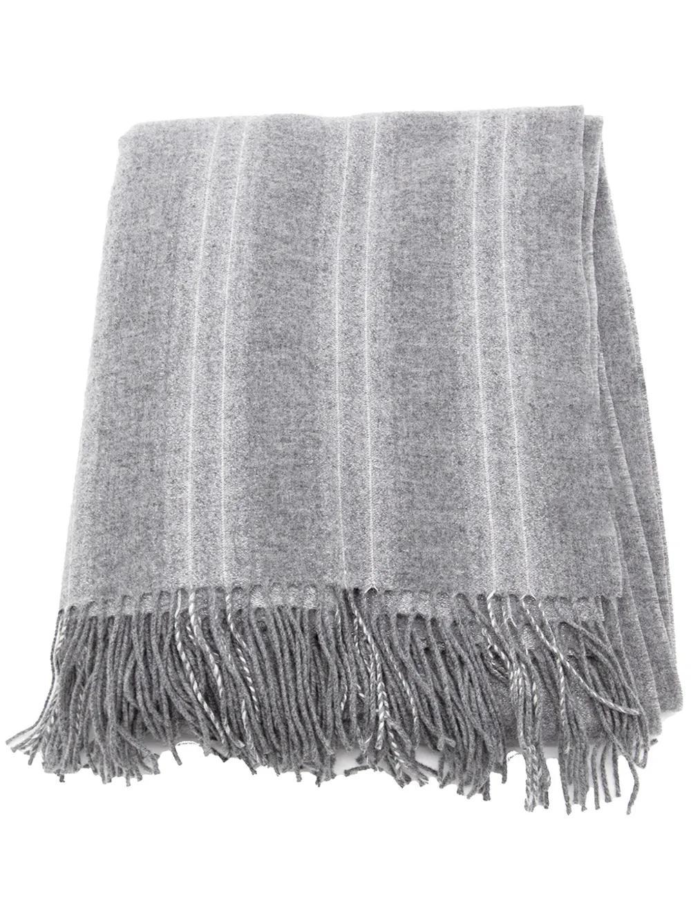 BRUNELLO CUCINELLI Grey Wool Scarves In Grigio+panama+lurex+pj Argento Product Image