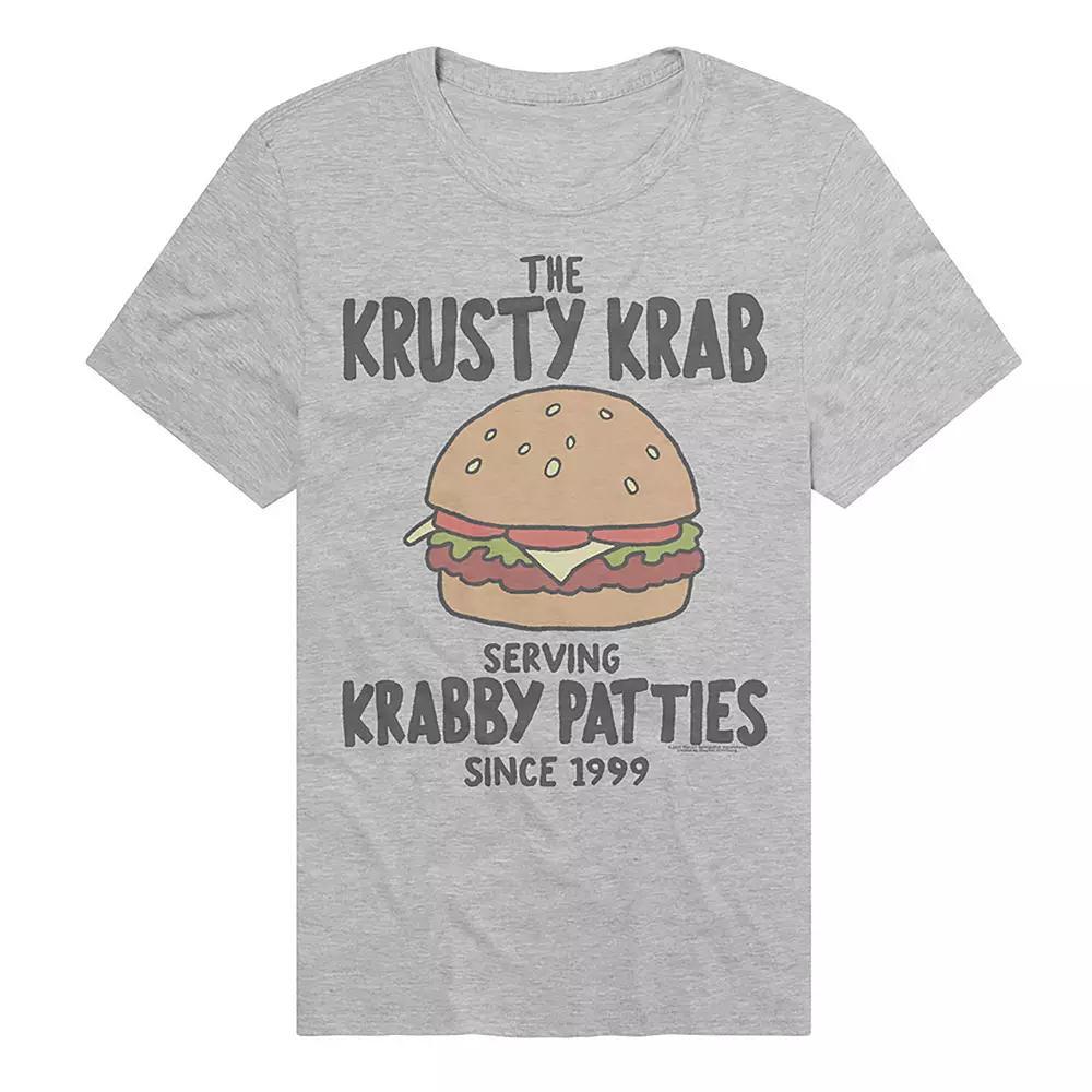 Men's SpongeBob SquarePants Krabby Patties Graphic Tee, Size: Small, Athletic Grey Product Image