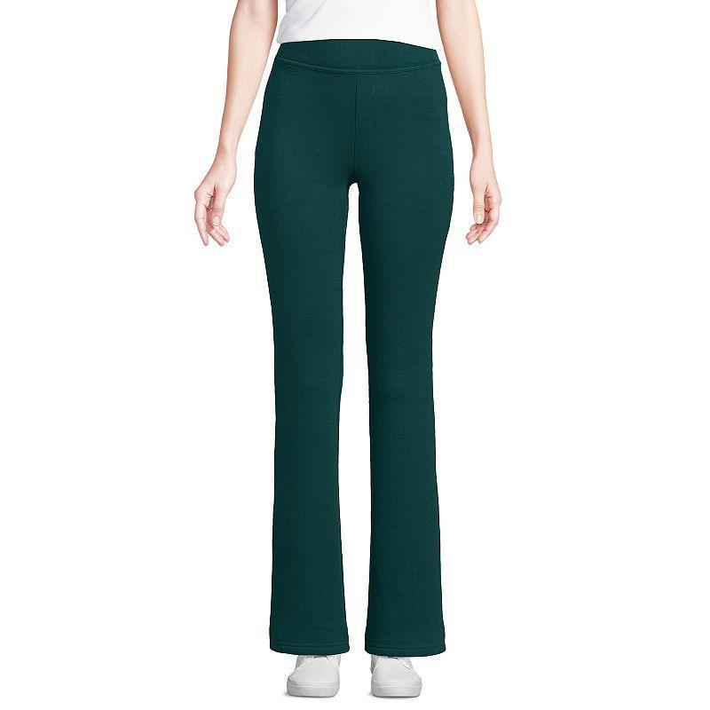 Women's Lands' End High Rise Serious Sweats Fleece Lined Bootcut Pants, Size: Small, Washed Green Product Image