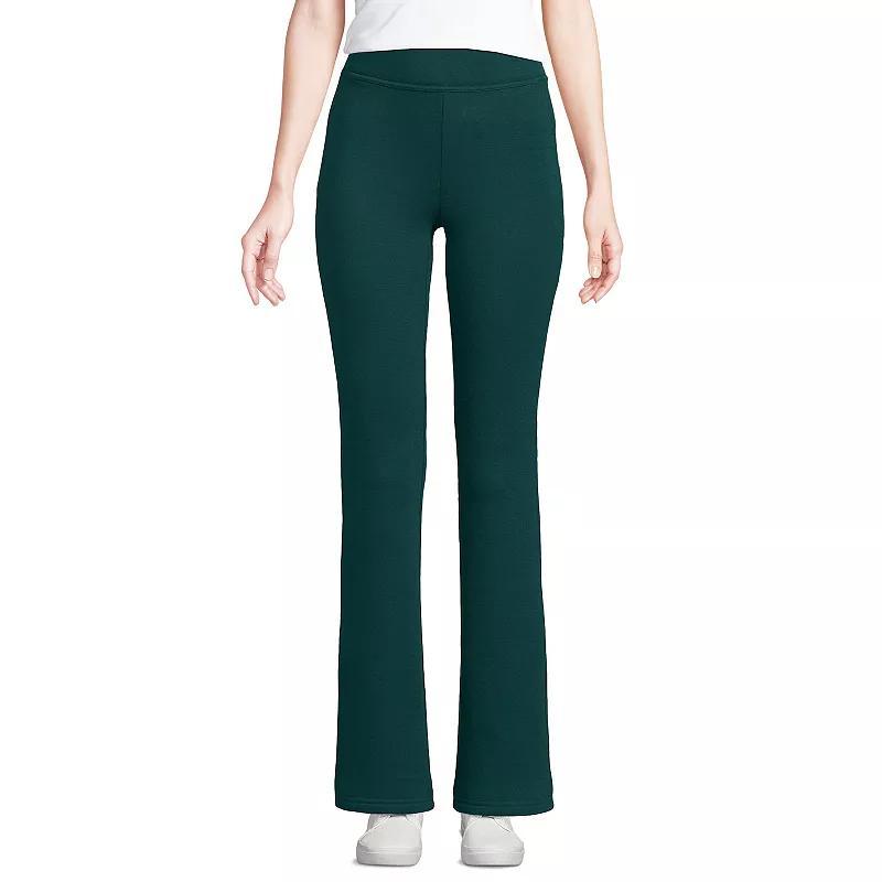 Women's Lands' End High Rise Serious Sweats Fleece Lined Bootcut Pants, Size: Small, Washed Green Product Image
