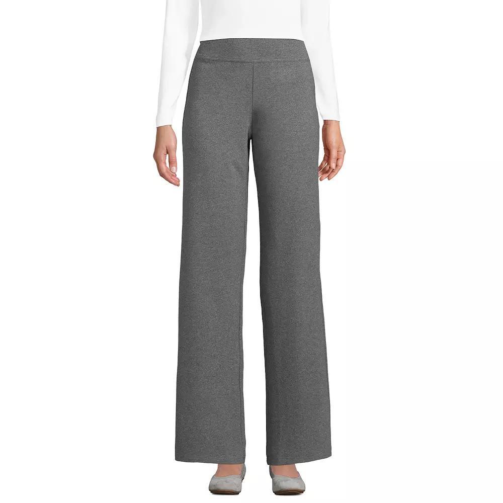 Womens Lands End Starfish Mid Rise Wide Leg Pull On Pants Grey Heather Product Image