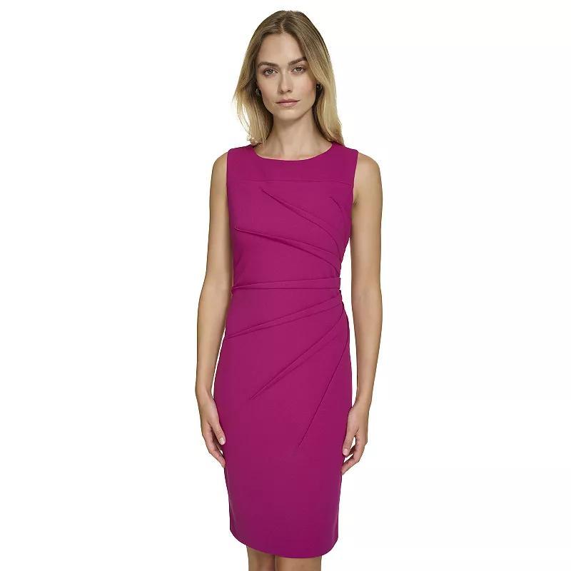 Women's Andrew Marc Sleeveless Ruched Sheath Dress, Size: 6, Ivory Product Image