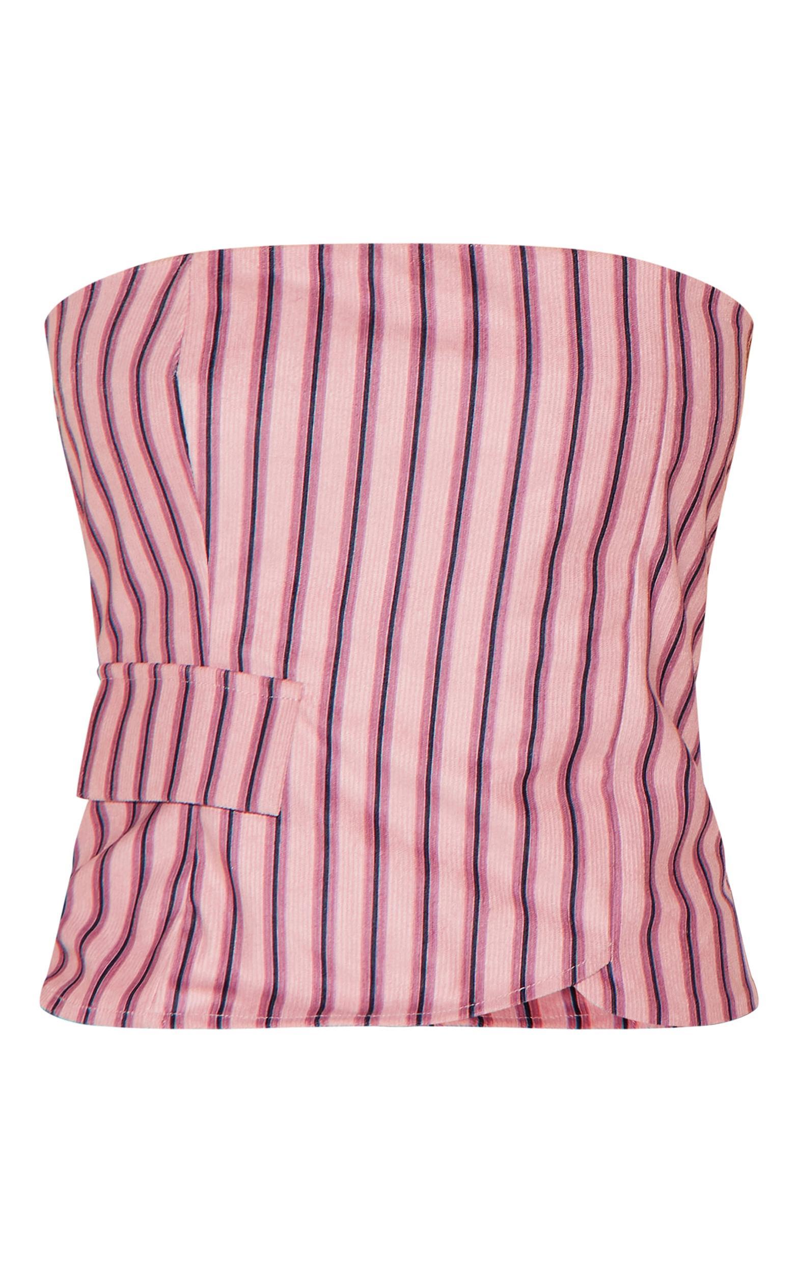 Pink Corduroy Striped Bandeau Product Image