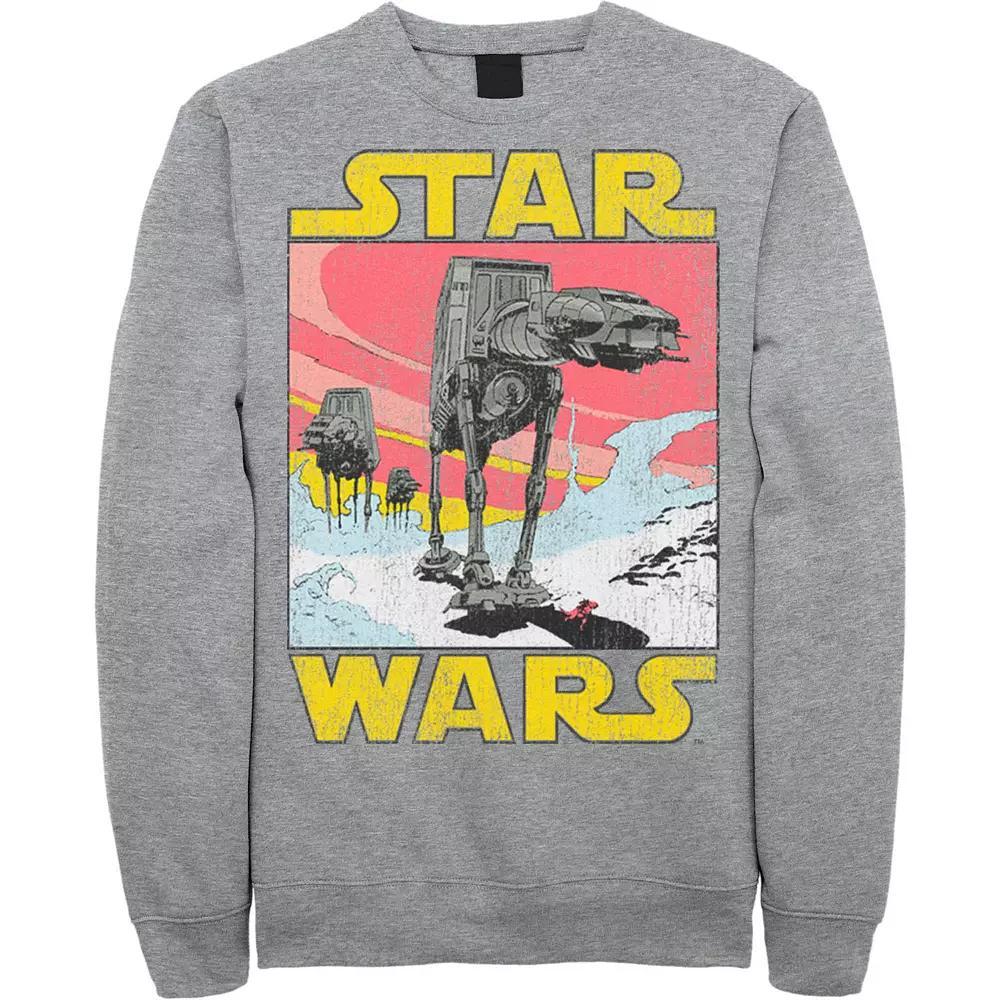 Men's Star Wars At-AT Retro Poster Sweatshirt, Size: Large, Grey Heather Product Image