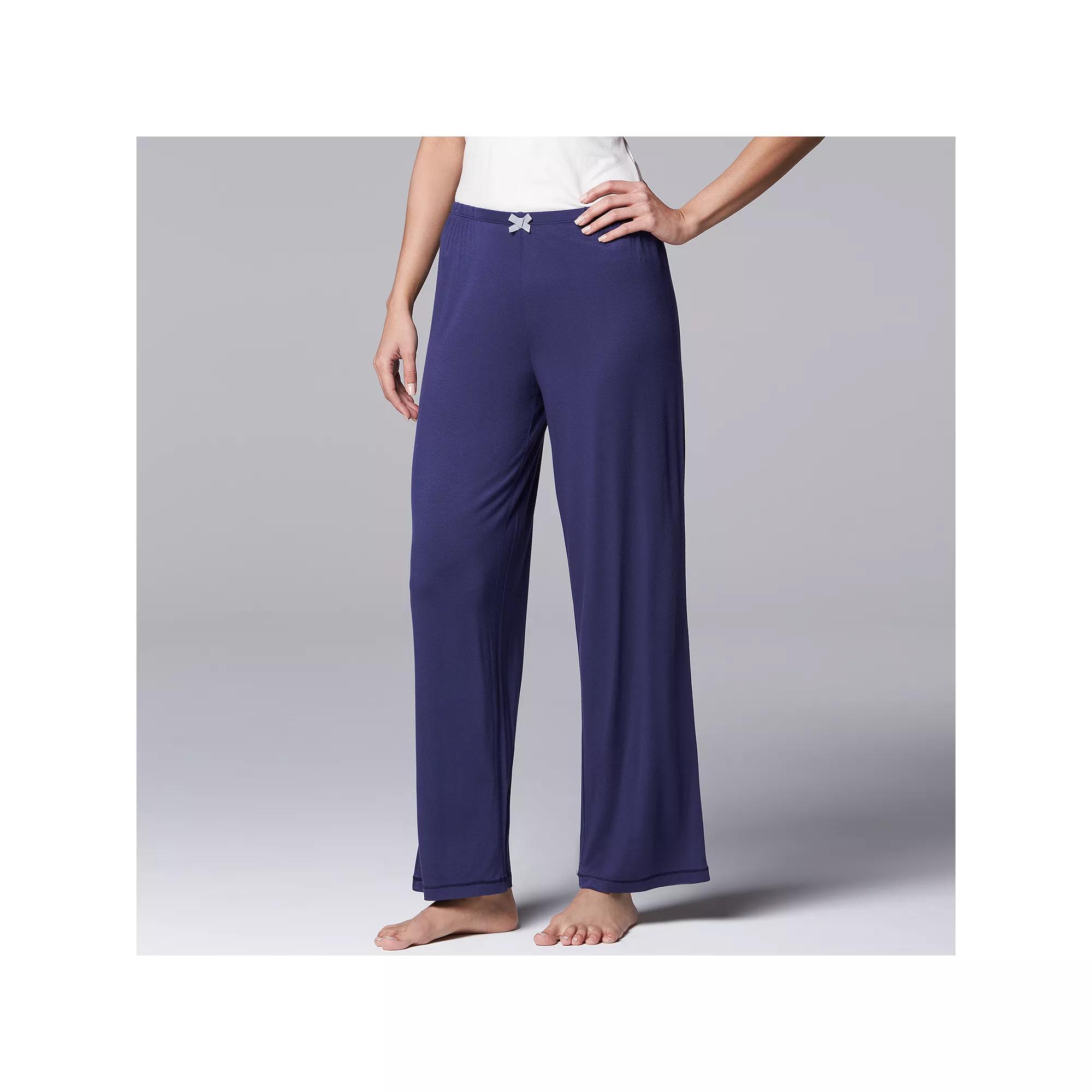 Women's Simply Vera Vera Wang Basic Solid Luxury Pajama Pants, Size: XL, Grey Coal Product Image