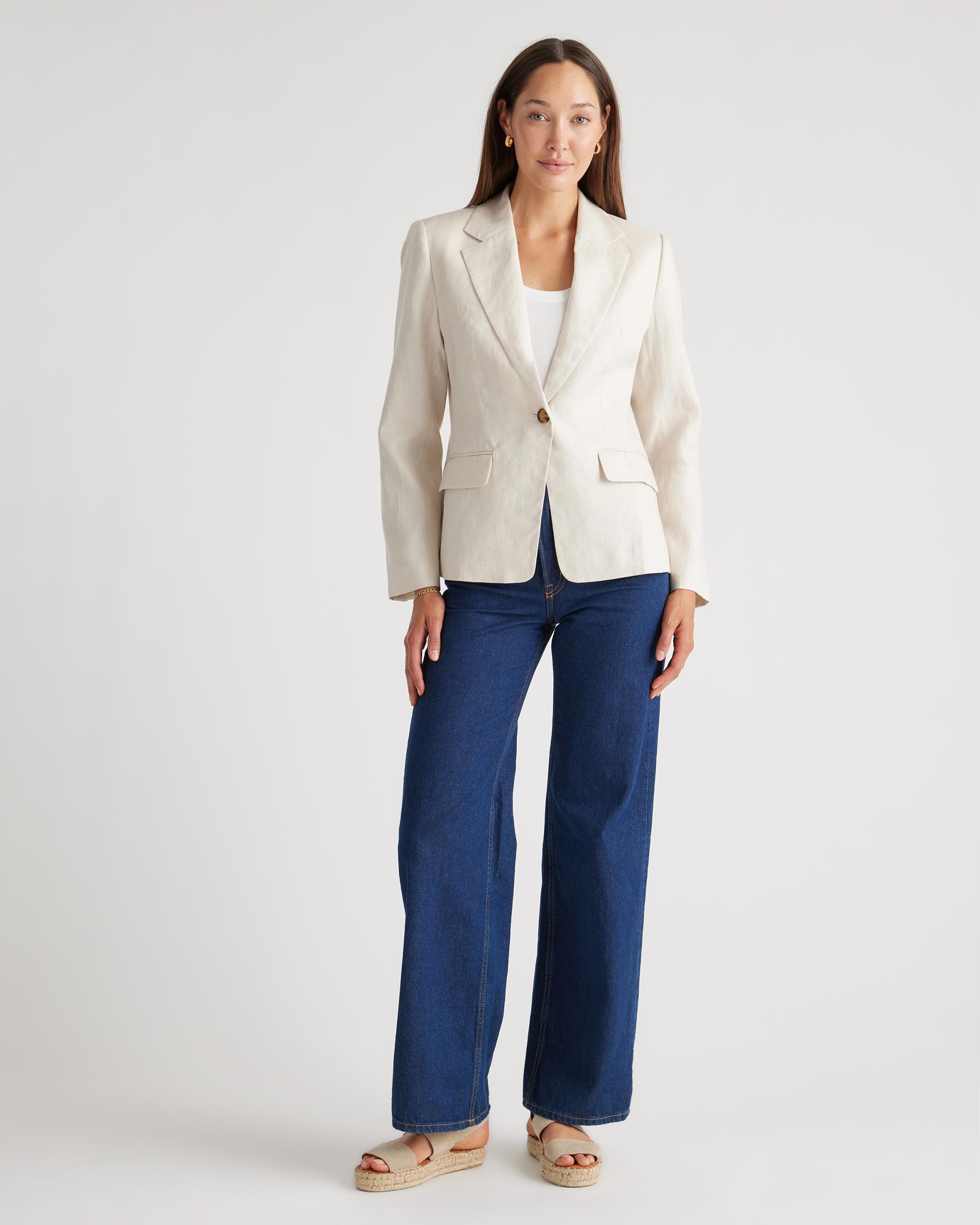Quince | Women's 100% European Linen Structured Blazer Size XS Product Image