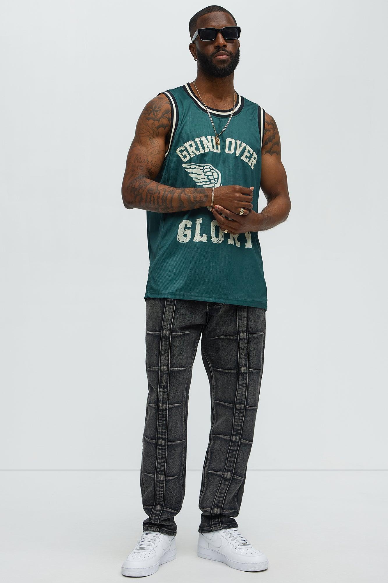 Basketball Jersey Grind Over Glory Tank Top - Green Product Image
