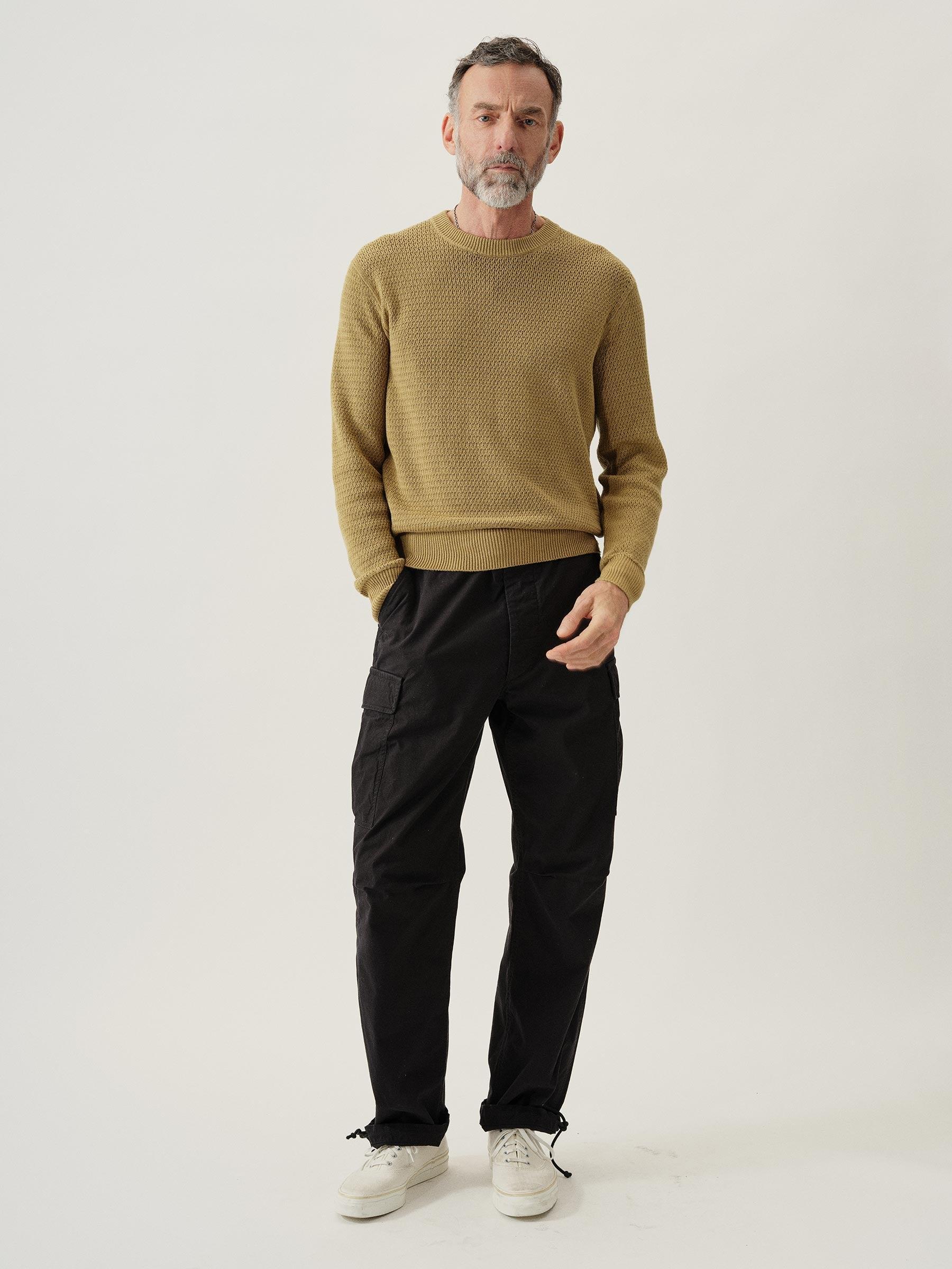 Golden Khaki Rope-Knit Yuma Hemp Crew Product Image