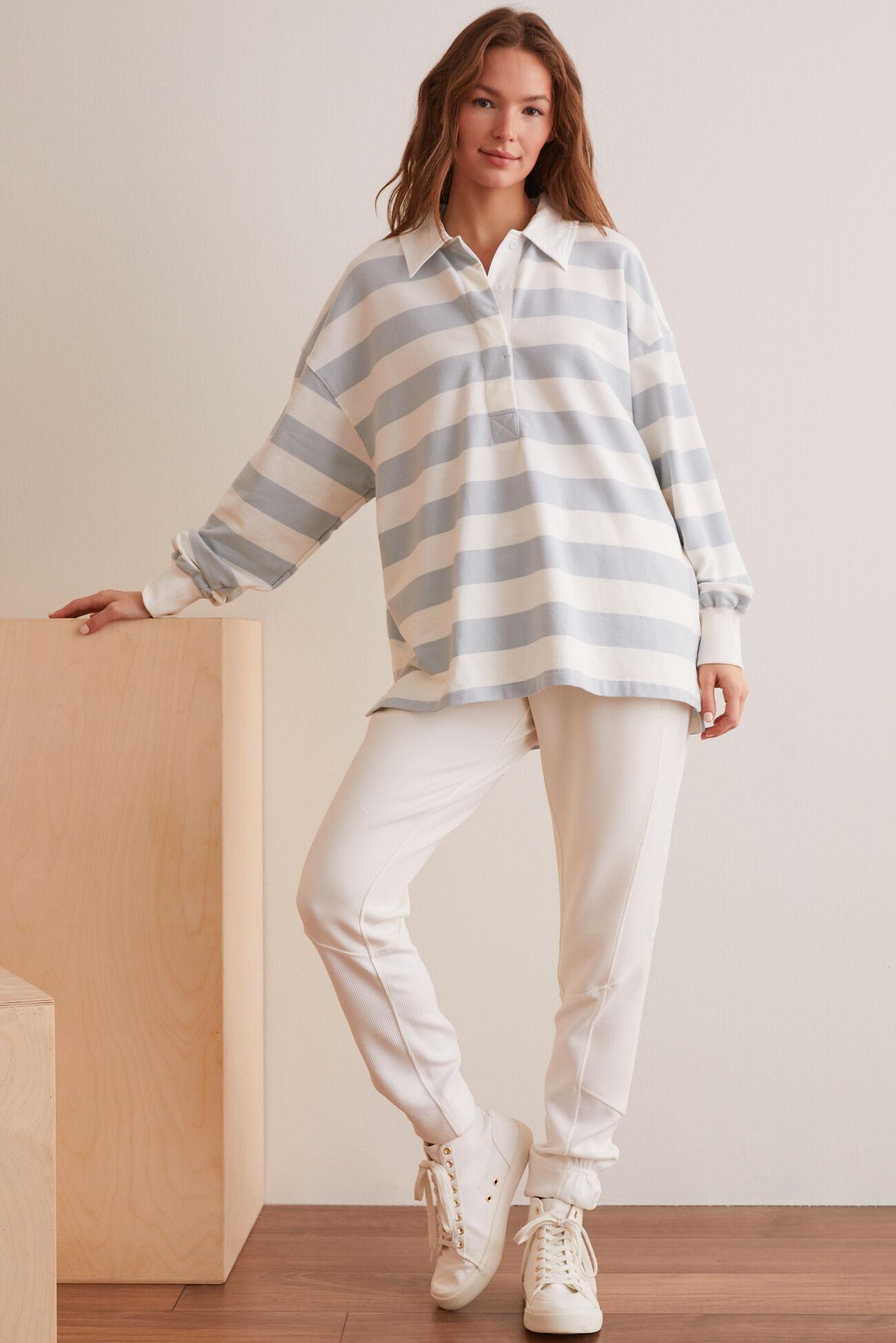 Line Up Striped Polo Top Product Image