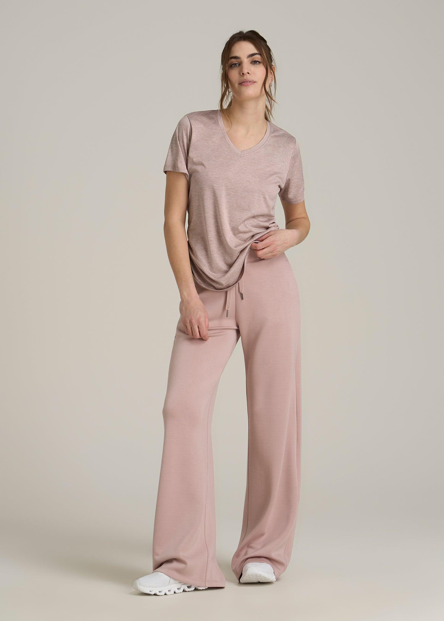 Short Sleeve Active V Neck T-Shirt for Tall Women in Desert Rose Mix Product Image