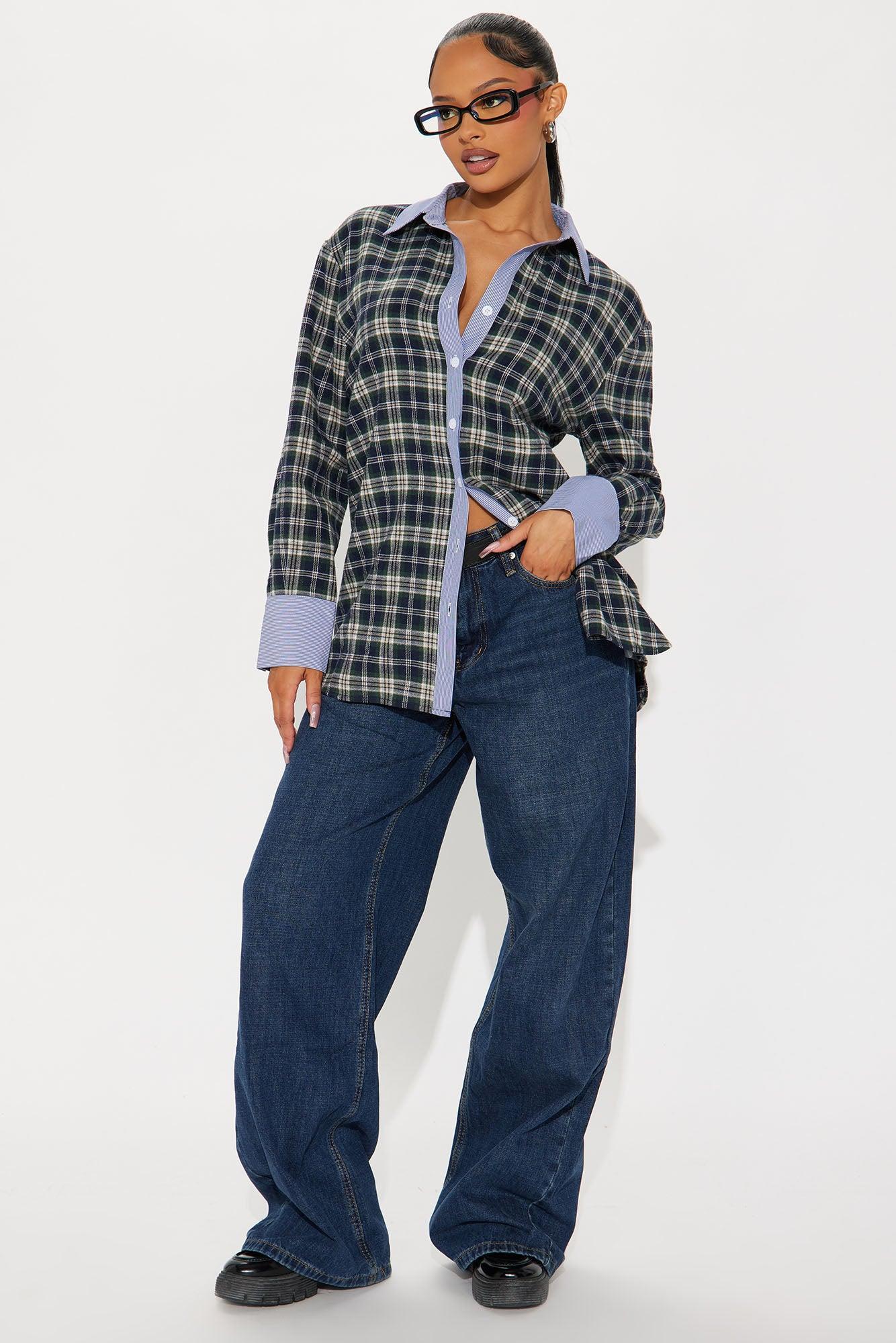 Sydney Plaid Flannel Shirt - Navy/combo Product Image