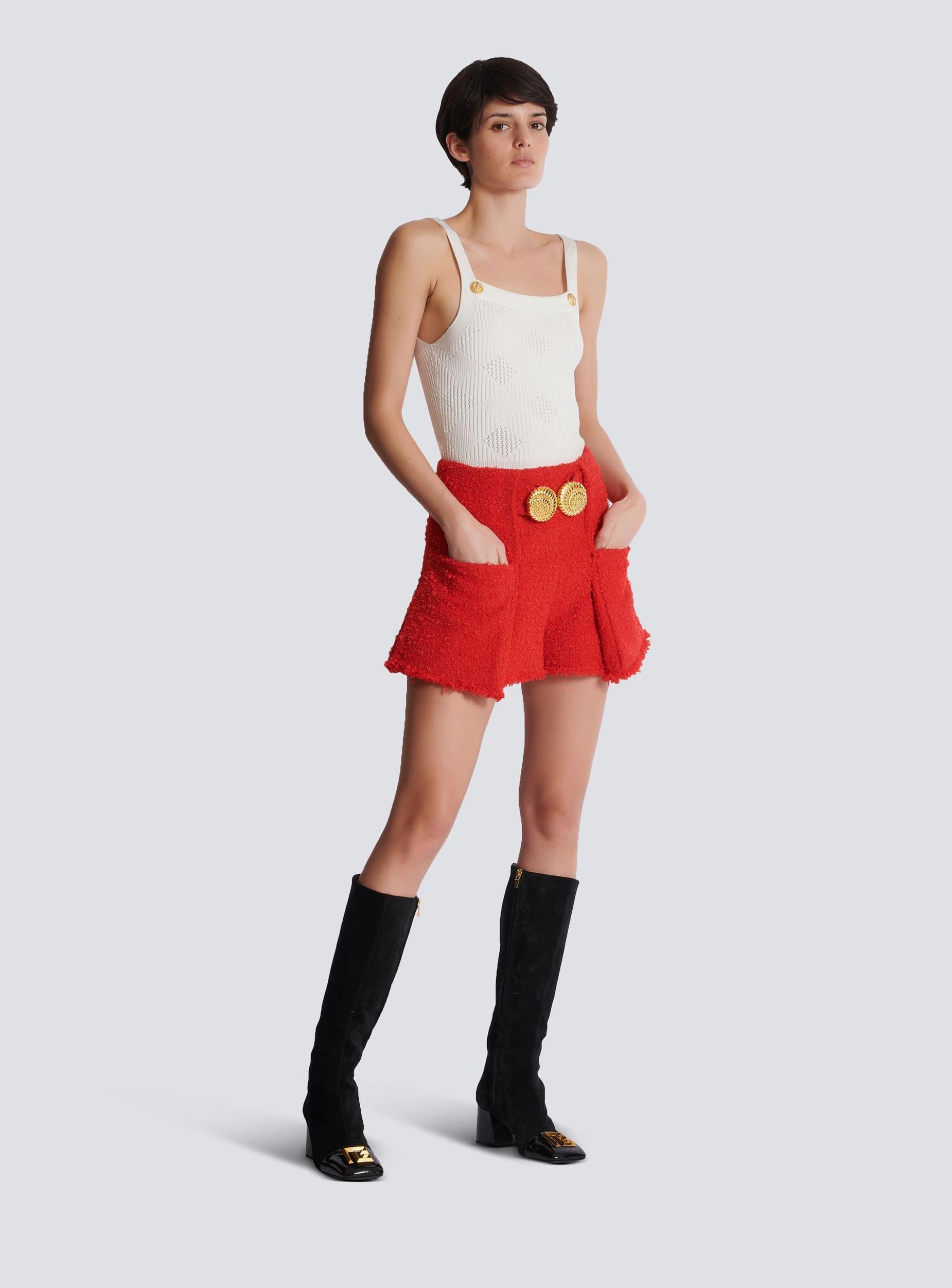 Belted tweed shorts with Snail buttons Product Image