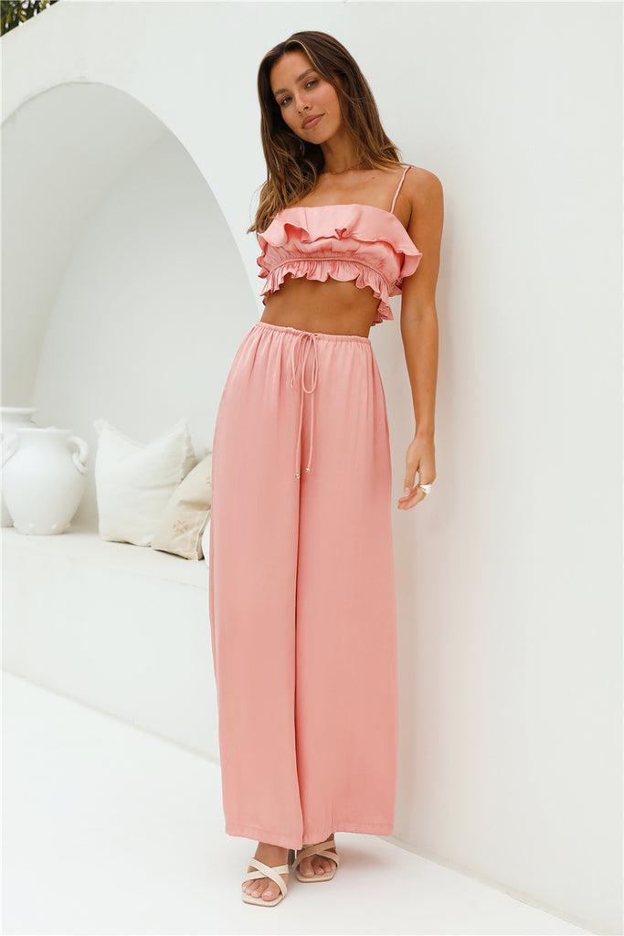 Coral Cove Satin Pants Orange Product Image