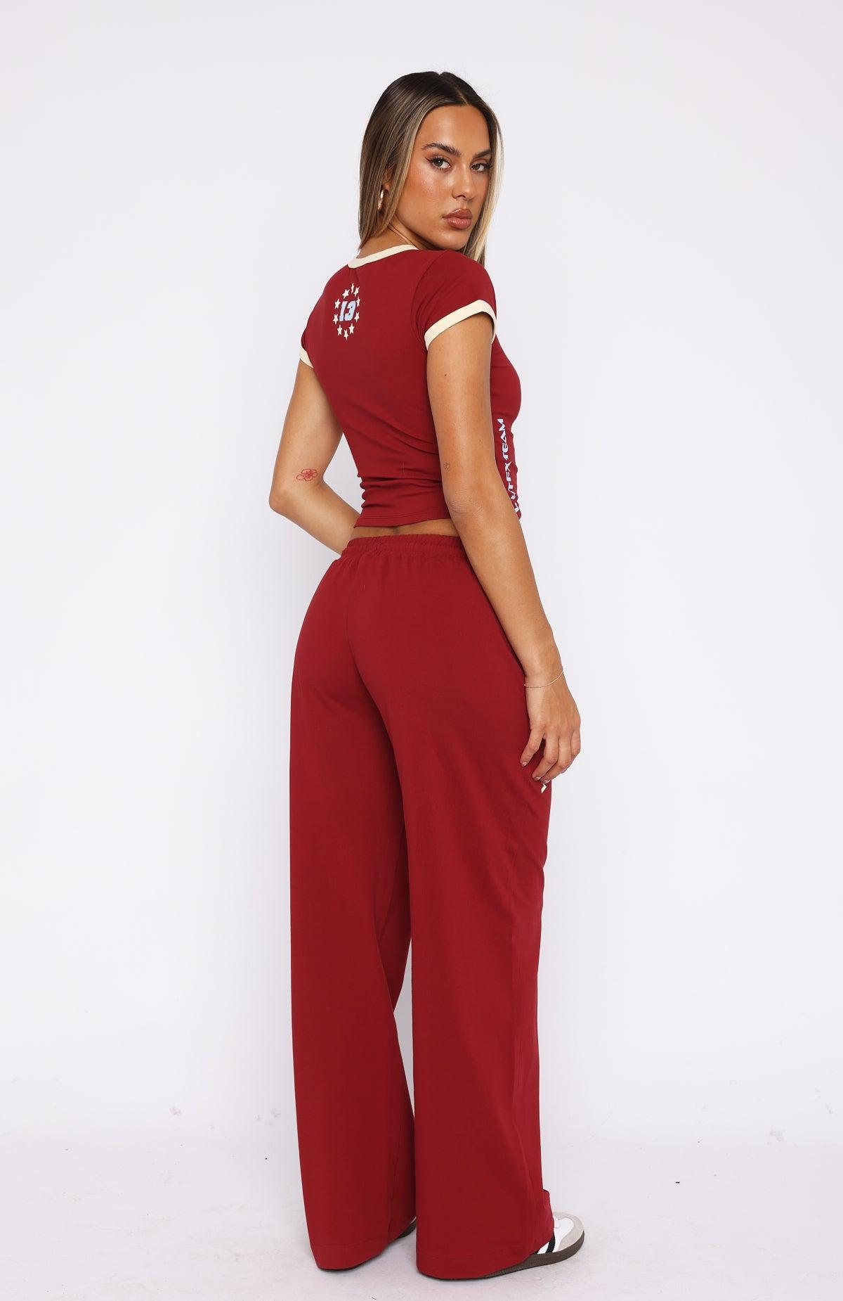 Full Schedule Track Pants Burgundy Product Image