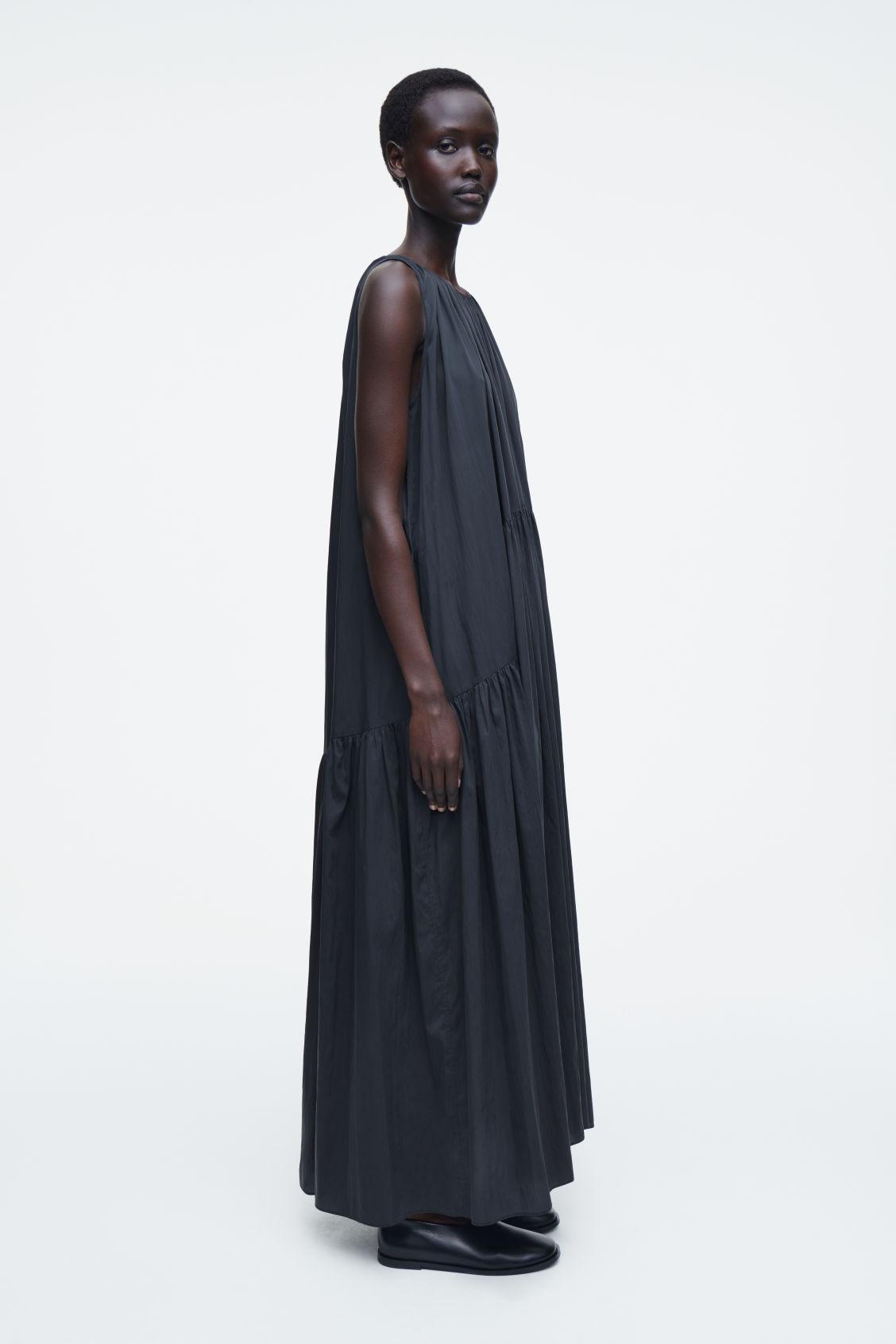 GATHERED HALTERNECK MAXI DRESS Product Image