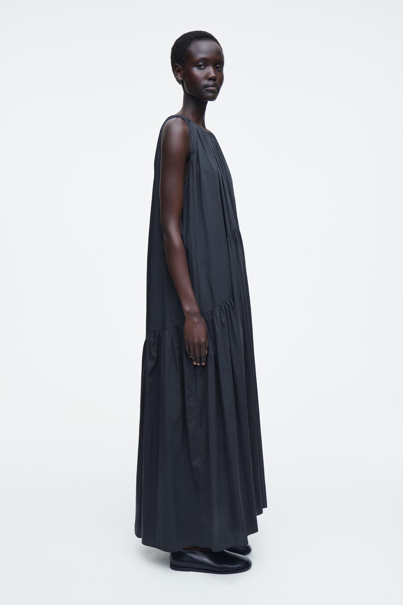 GATHERED HALTERNECK MAXI DRESS Product Image