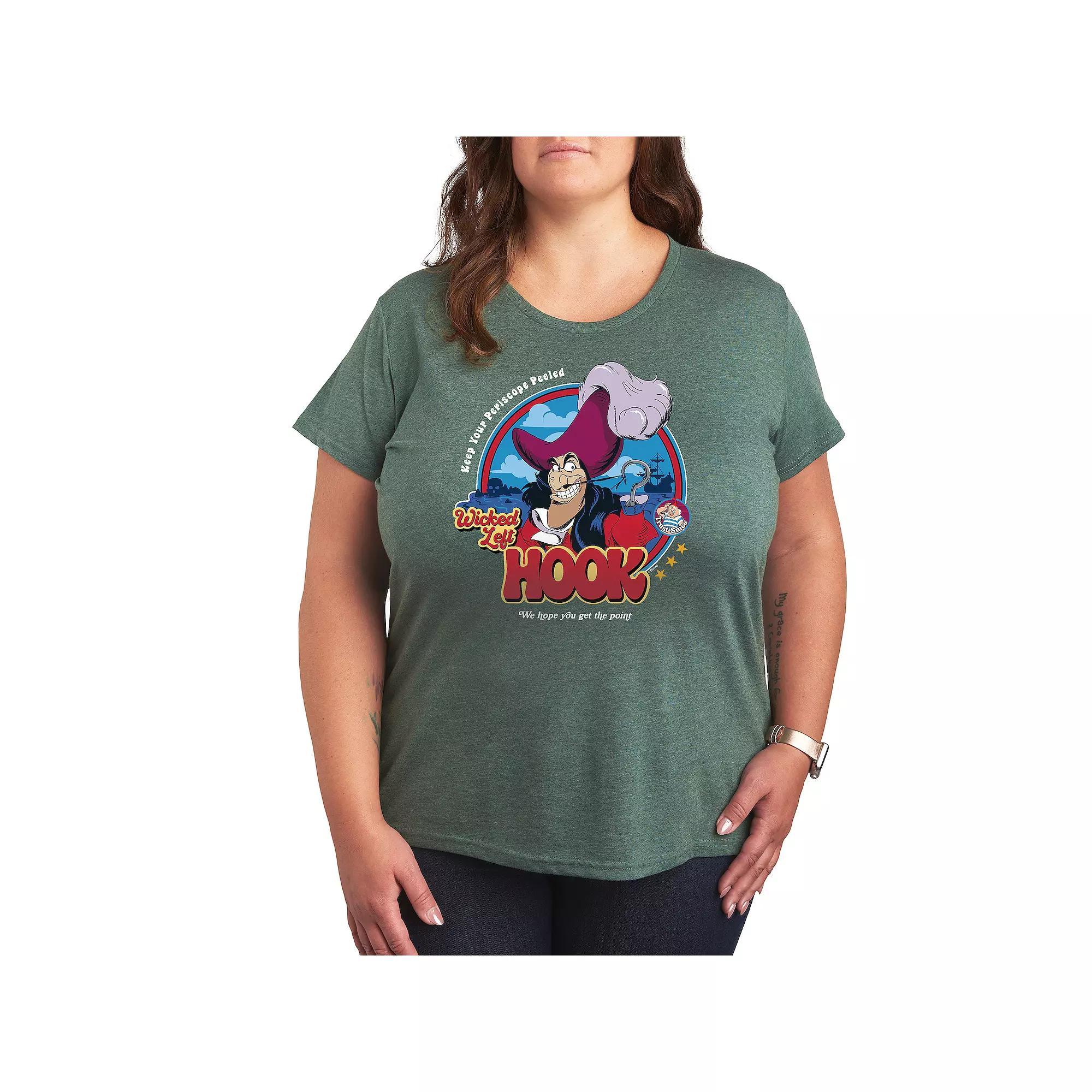 Plus Cat Outlines Graphic Tee, Womens Grey Green Product Image