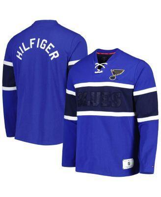 Mens Tommy Hilfiger Blue St. Louis Blues Walter Lace-Up Long Sleeve Top Product Image