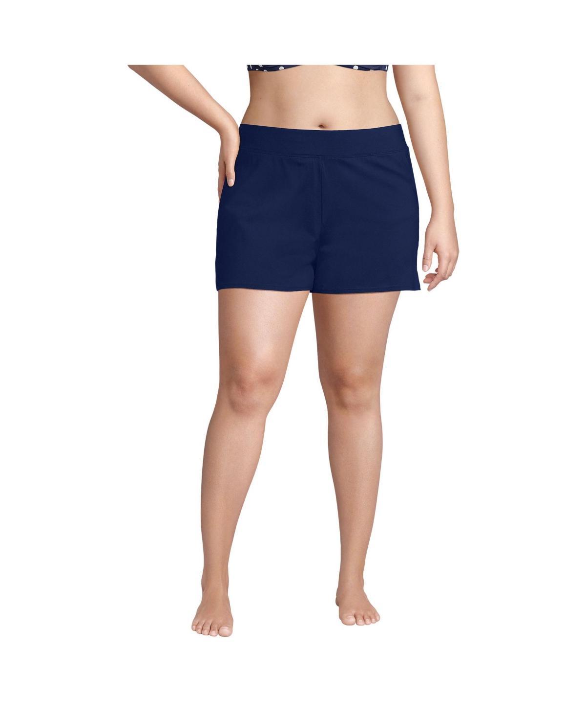 Women's Lands' End 3" Chlorine Resistant Smoothing Control Swim Shorts, Size: 8, Black Product Image