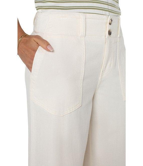 Liverpool Los Angeles Petite Size Hannah Soft Denim Mid Rise Wide Leg Utility Pants Product Image