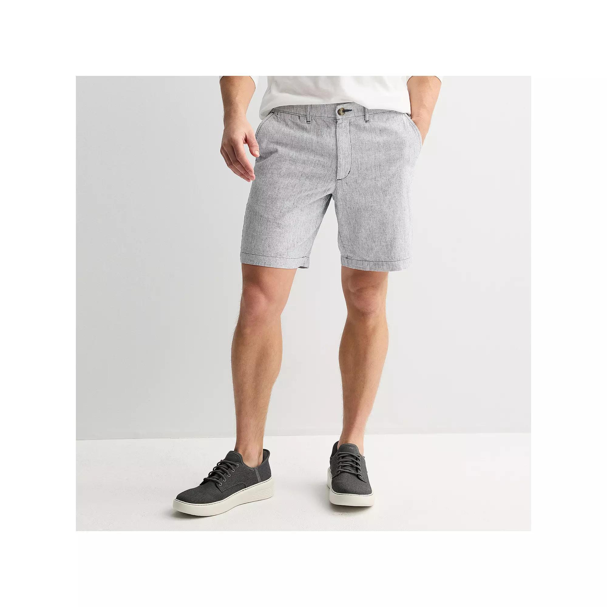 Men's Sonoma Goods For Life® 9" Flexwear Flat Front Shorts, Size: 29 9 IN, Blue Stripe Product Image