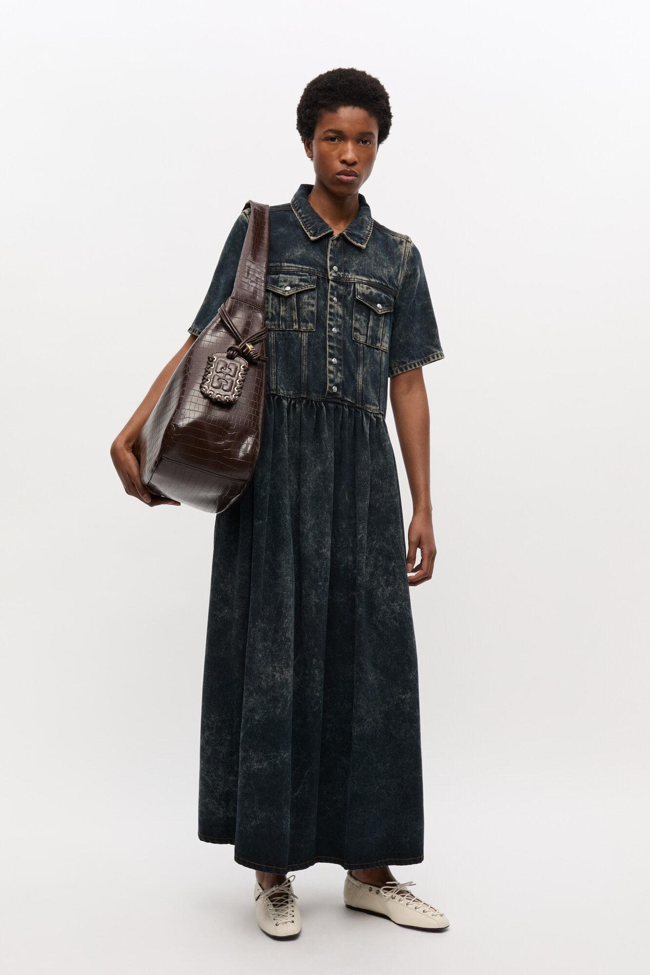 Brown Croco XXL Hobo Bag Product Image