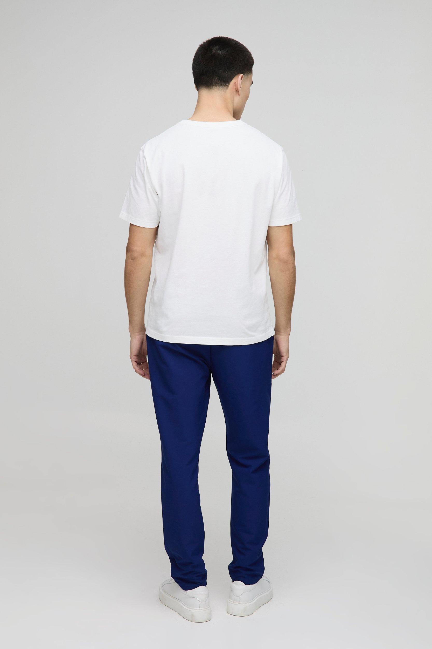 Elasticated Waist Slim Cropped Technical Stretch Pintuck Pants | boohooMAN USA Product Image