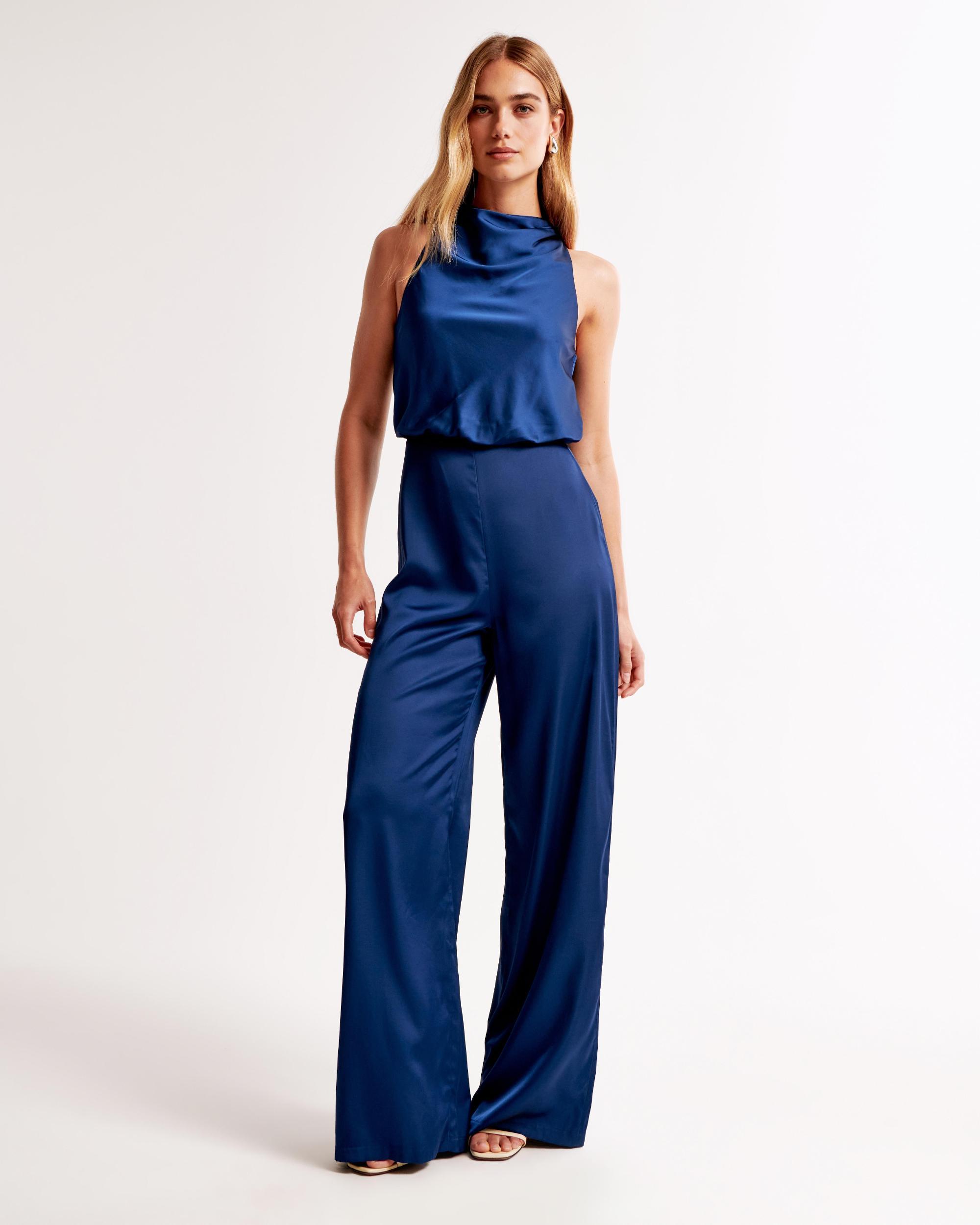 High-Neck Draped Jumpsuit Product Image