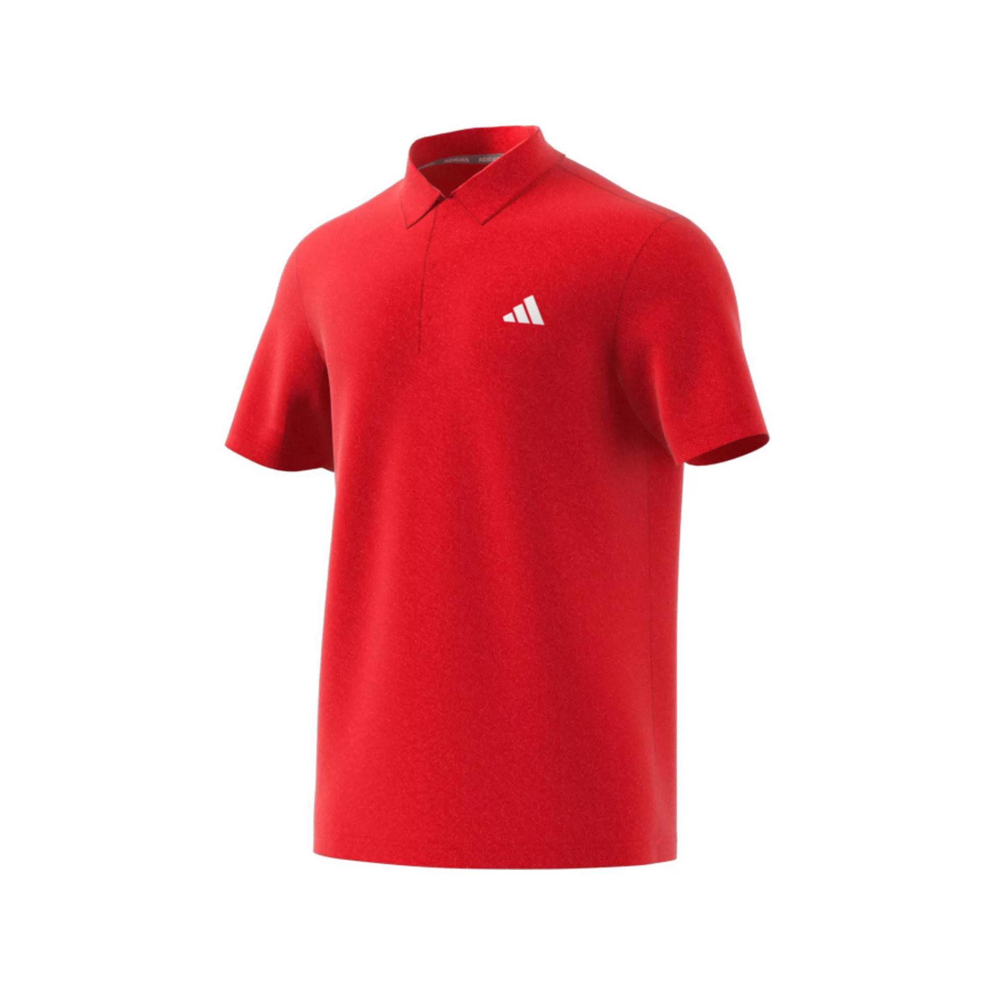 Men's adidas Core Heather Polo, Size: Small, Pure Red Product Image