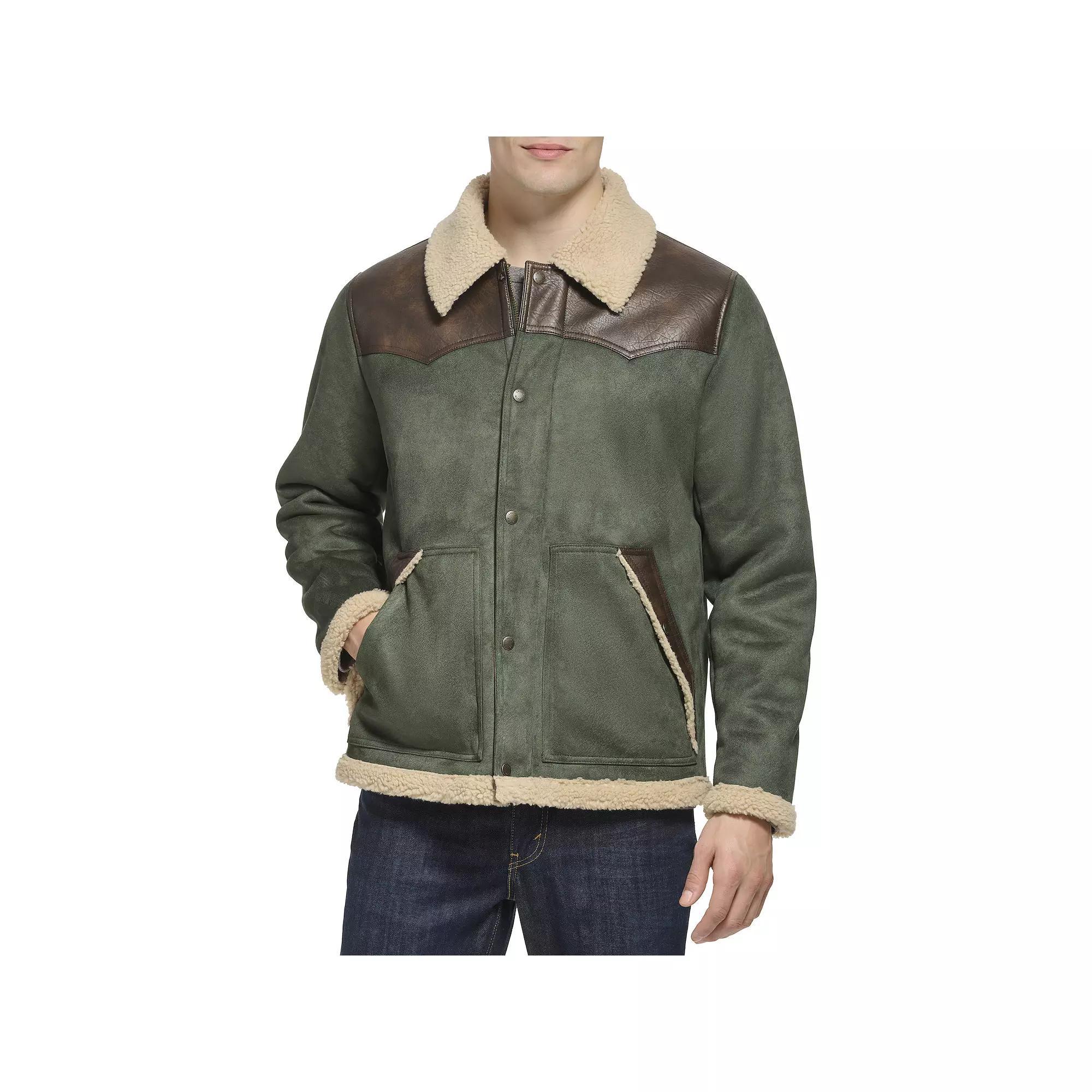 Men's Levi's Faux Leather Shearling Western Jacket, Size: XL, Grey Product Image