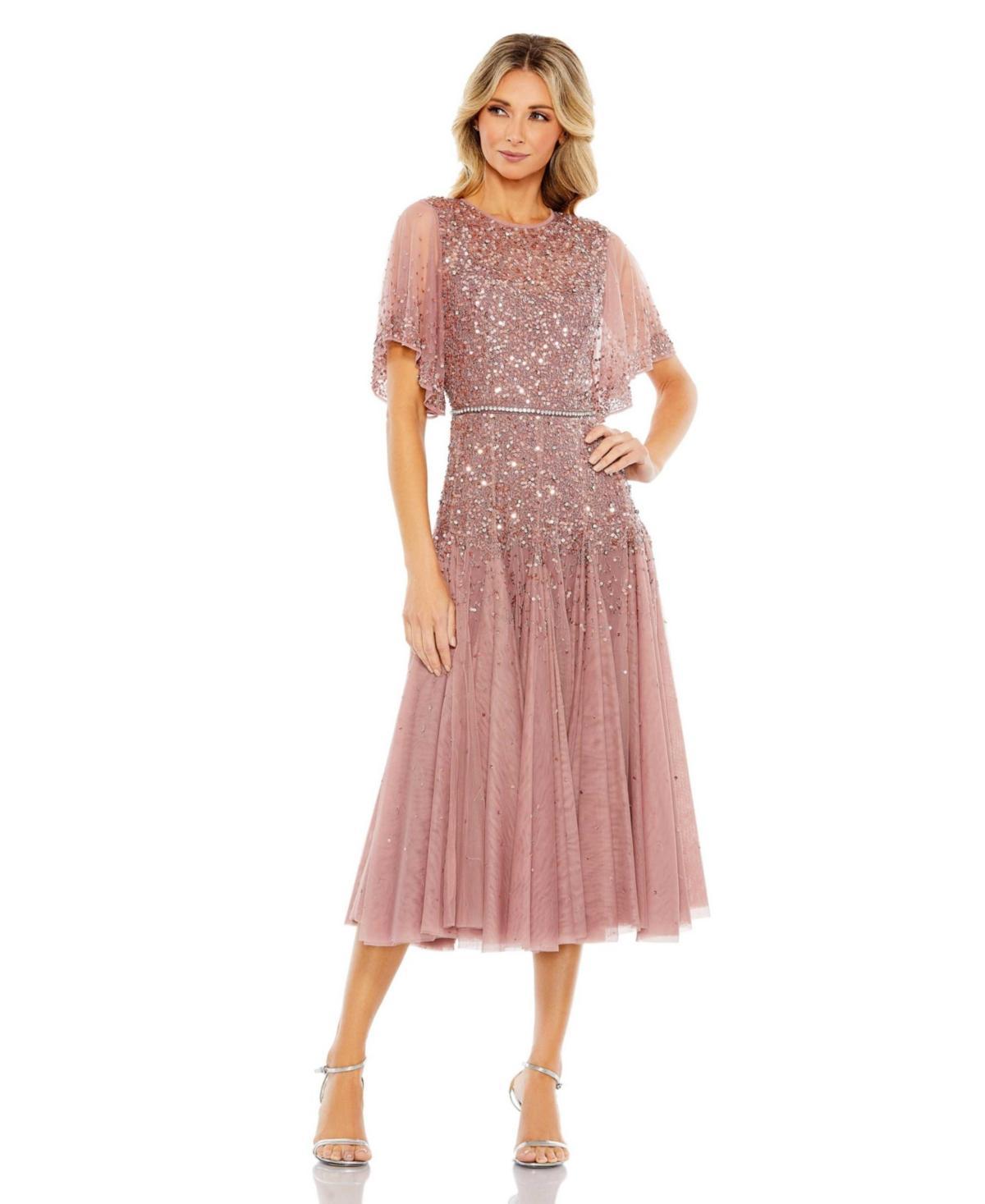 Womens Embroidered Floral Frill Minidress Product Image