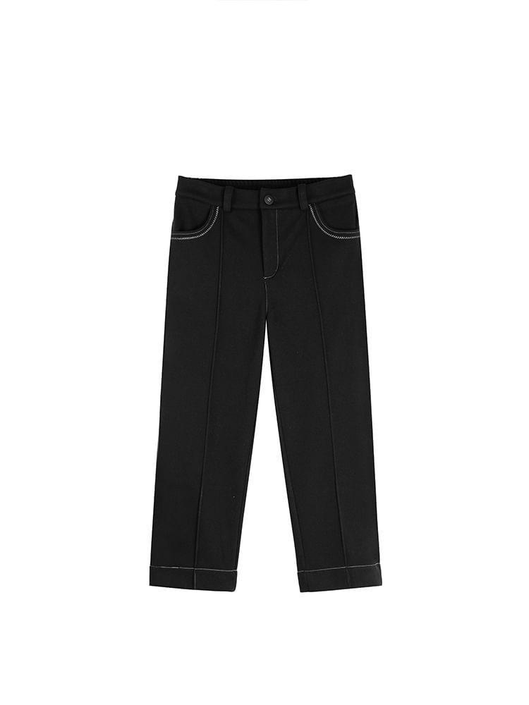Plus Size High Rise Plain Wide Leg Dress Pants Product Image