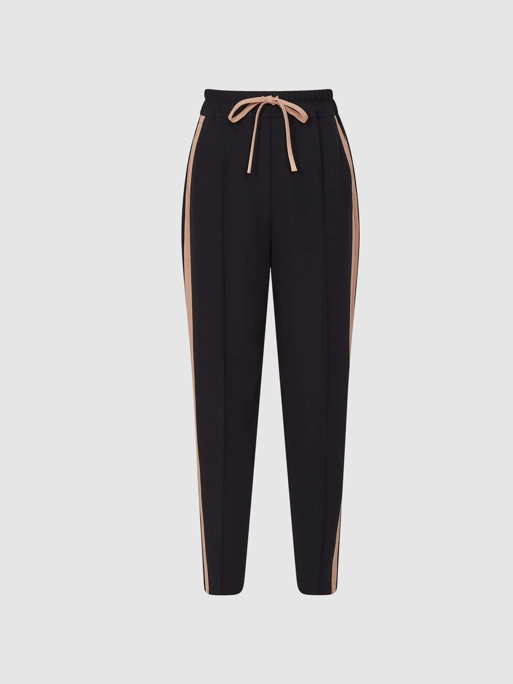 Tapered Side Stripe Trousers in Black Product Image