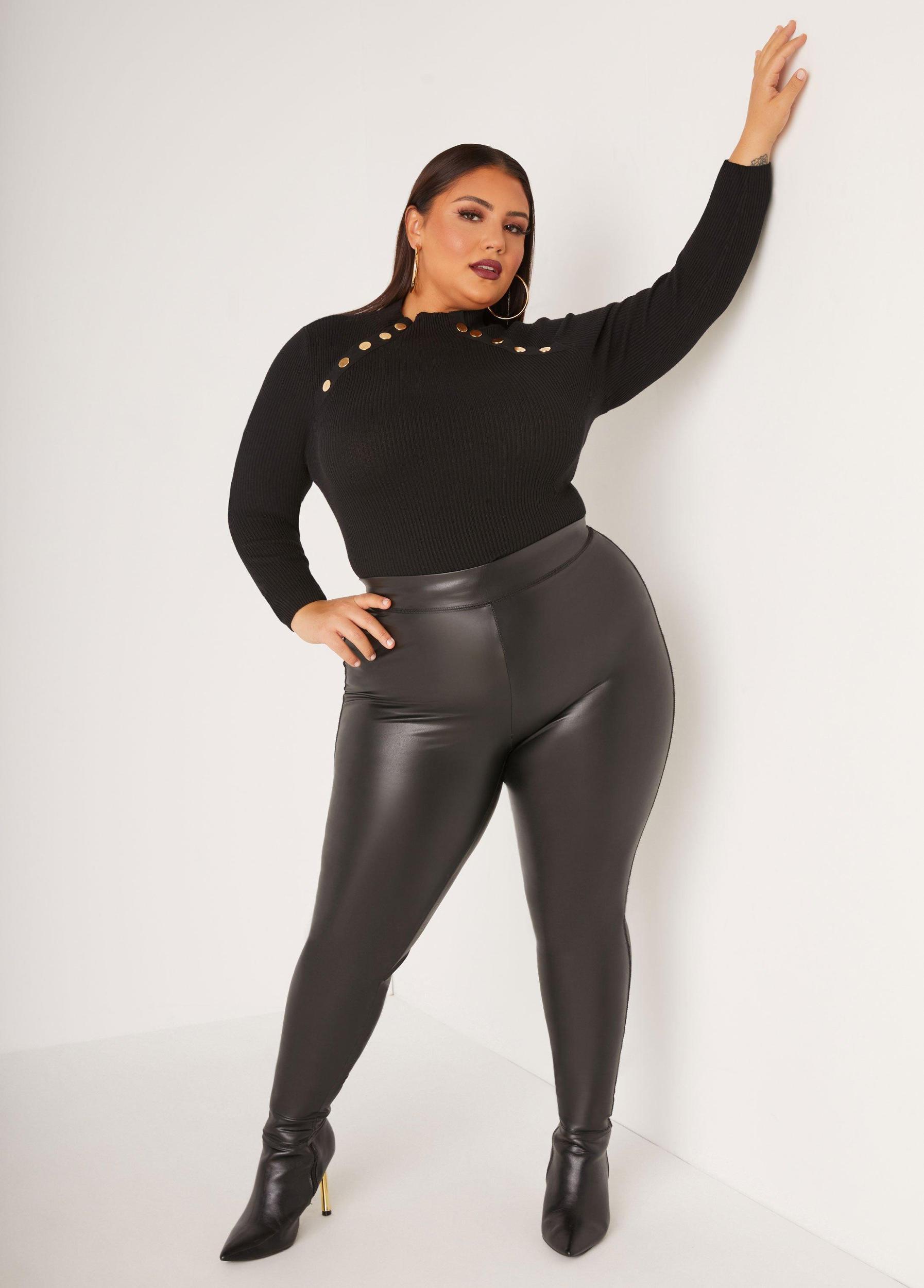 Plus Size Button Embellished Sweater Ashley Stewart Product Image