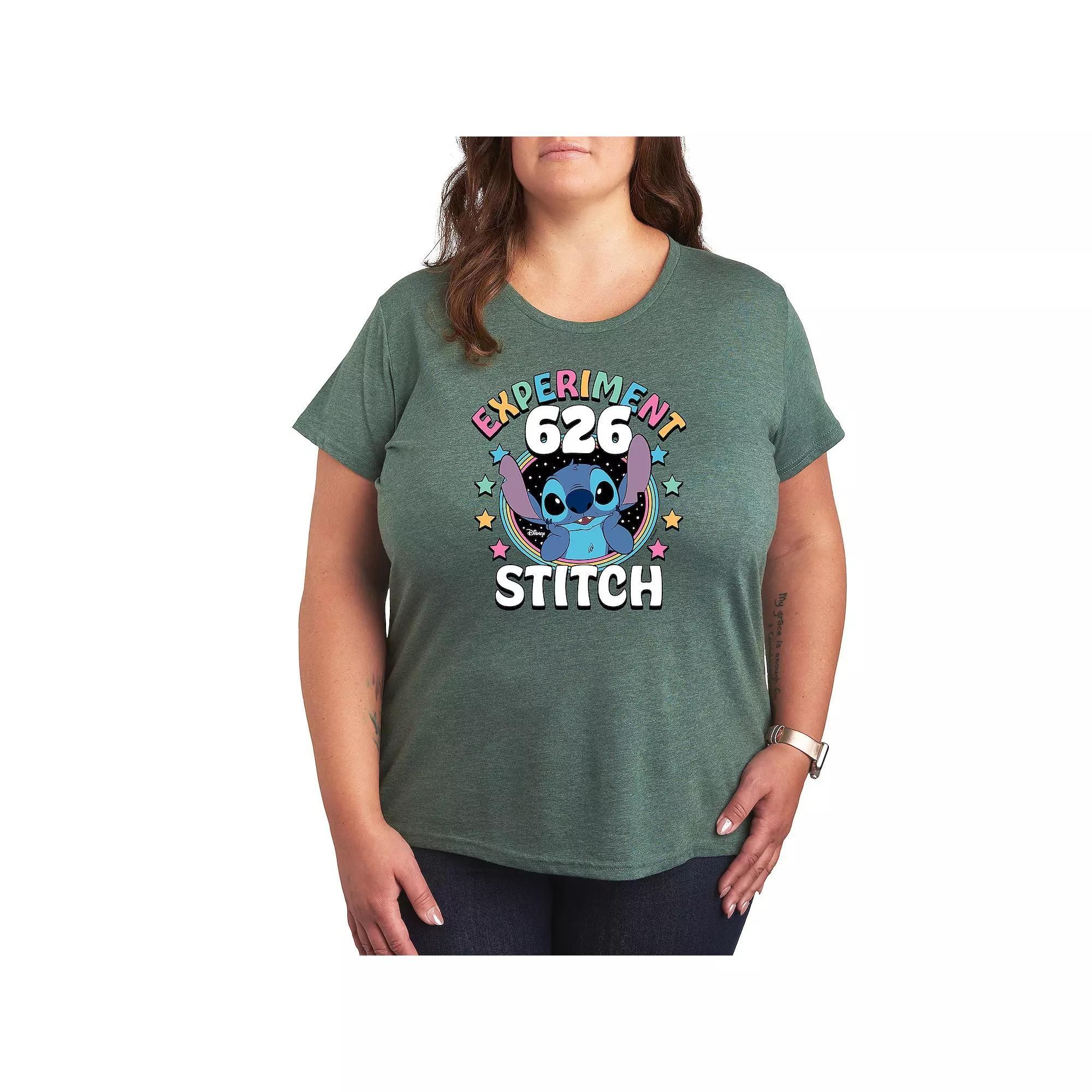 Disneys Lilo & Stitch Plus Experiment 626 Graphic Tee, Womens Grey Dark Red Product Image
