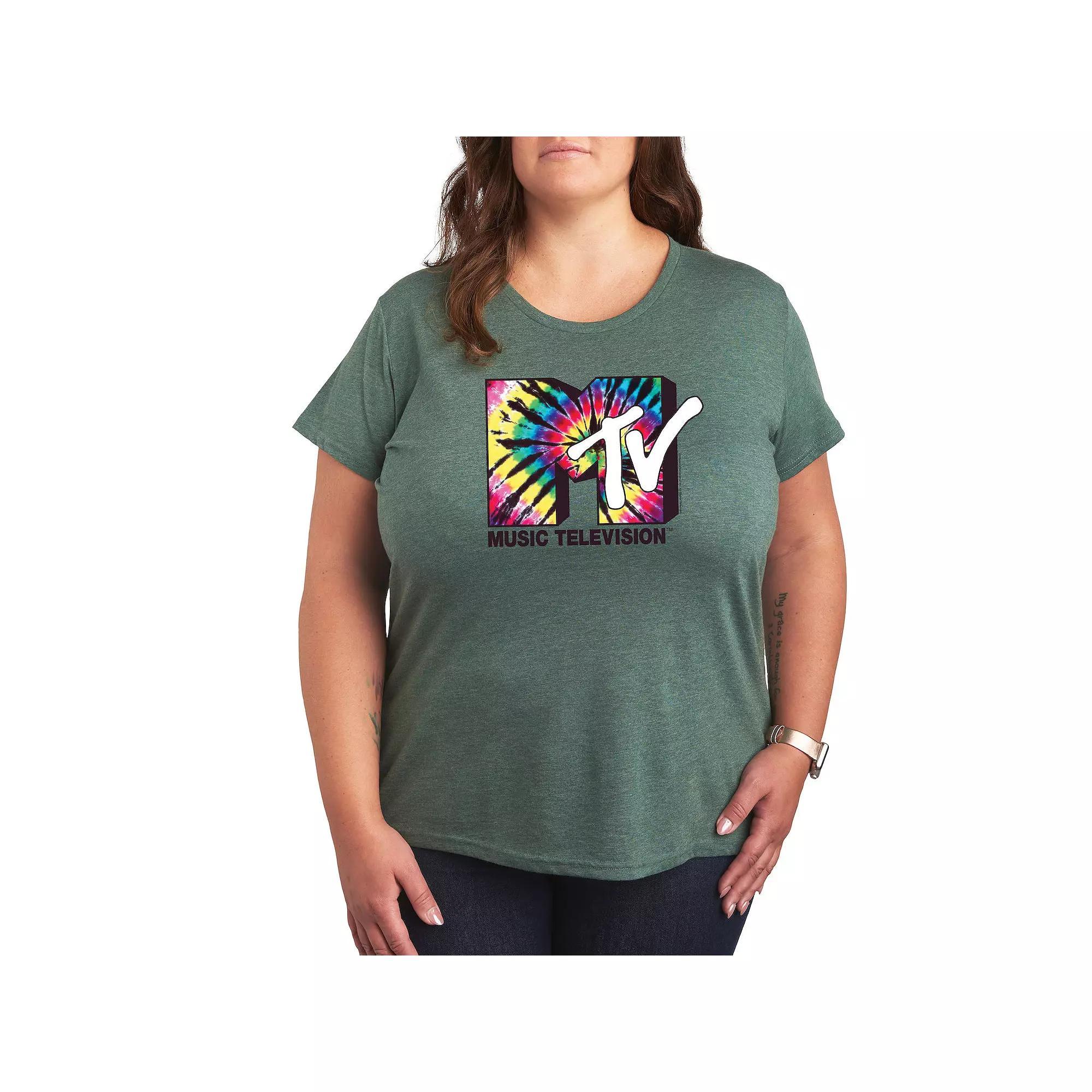 Plus Peanuts Snoopy & Woodstock Ride Green Graphic Tee, Womens Product Image