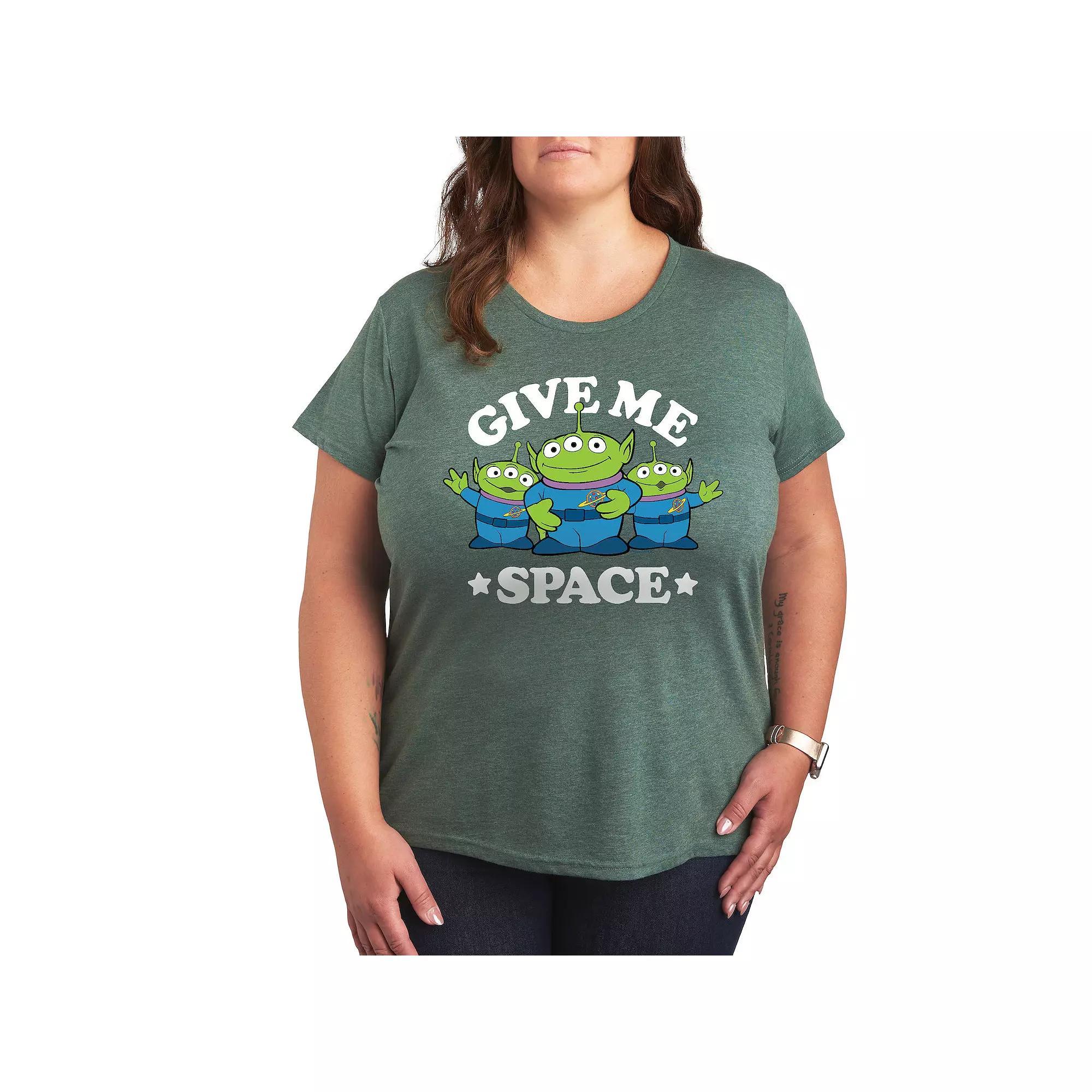 Disney / Pixars Toy Story Plus Give Me Space Graphic Tee, Womens Grey Green Product Image