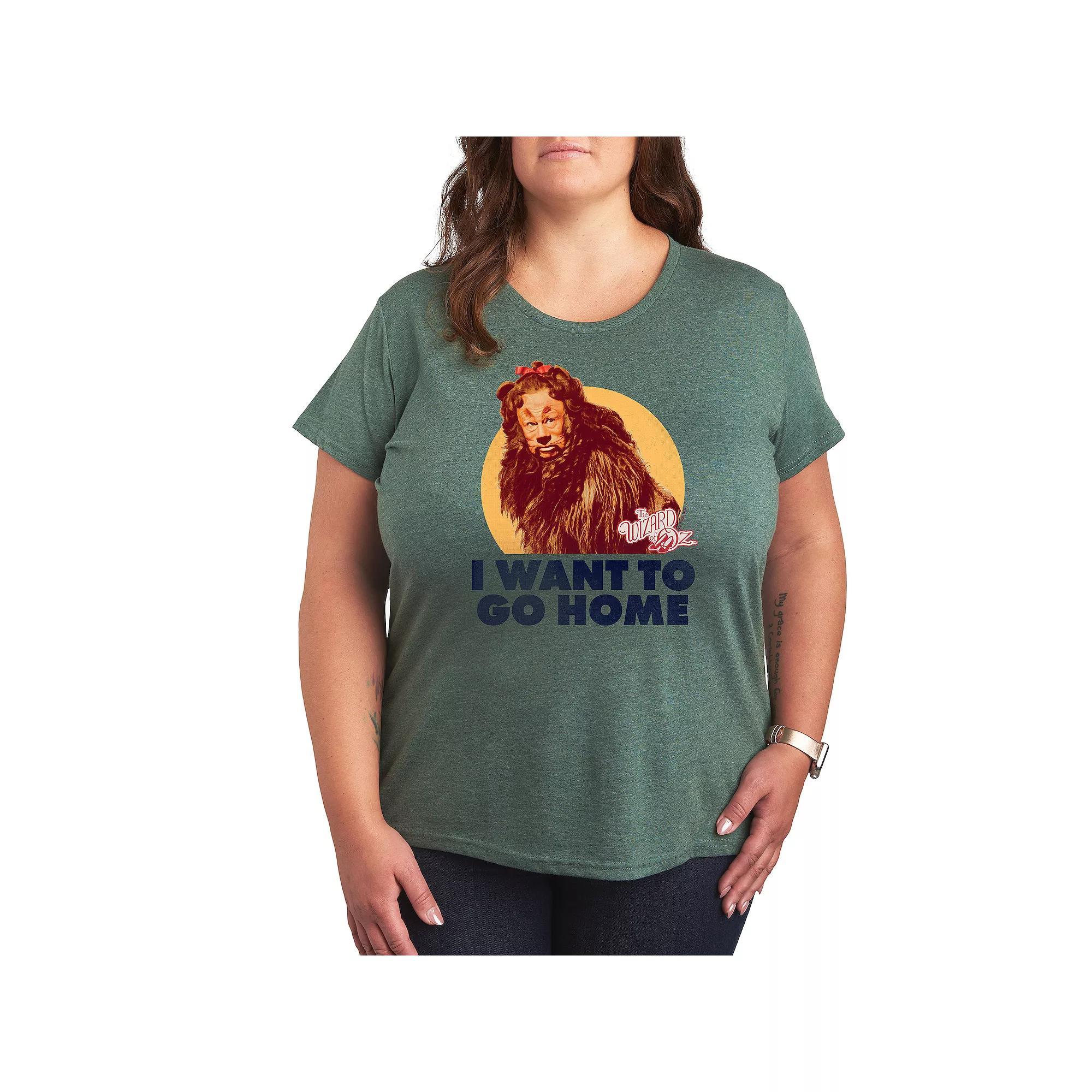 Plus Coffee Grid Graphic Tee, Womens Grey Green Product Image
