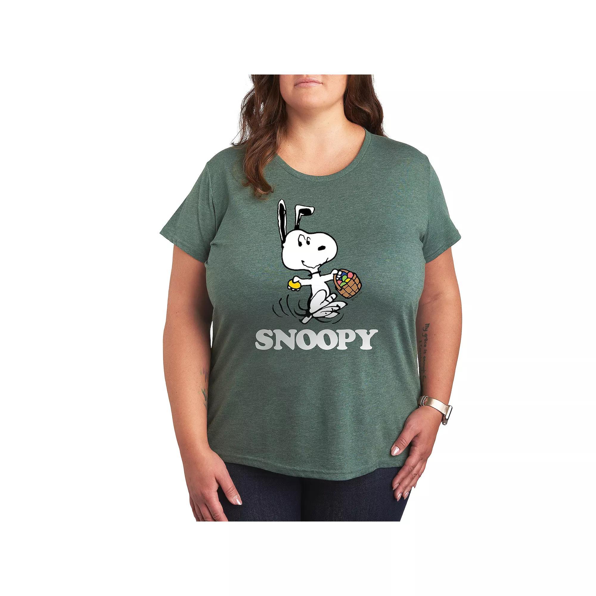 Plus Mushrooms With Butterfly Graphic Tee, Womens Grey Green Product Image