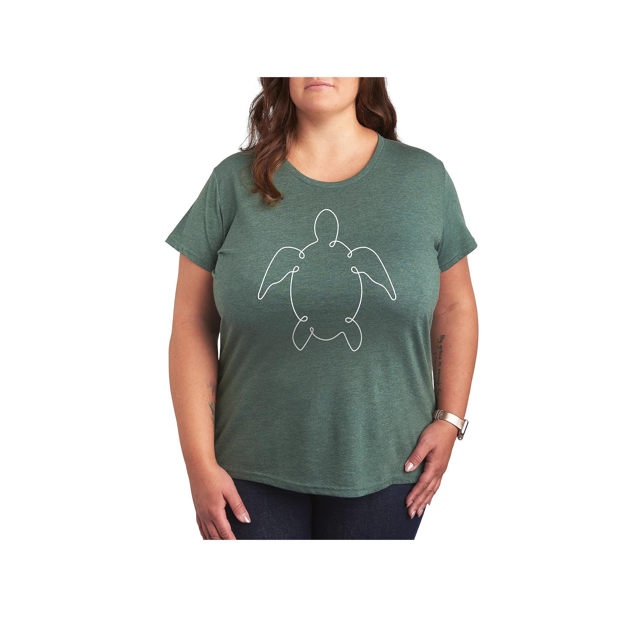 Plus Floral Bundles Graphic Tee, Womens Grey Green Product Image