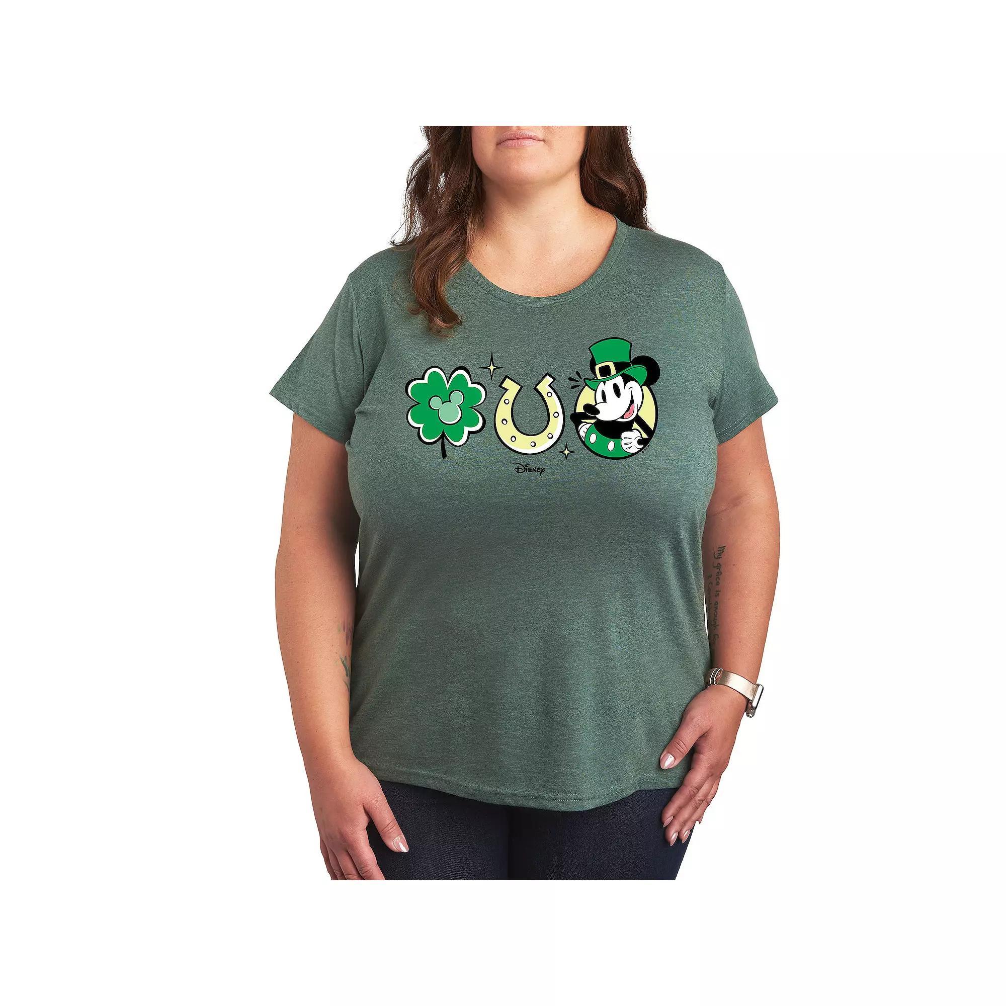 Plus Floral Crescent Moon Graphic Tee, Womens Grey Blue Product Image