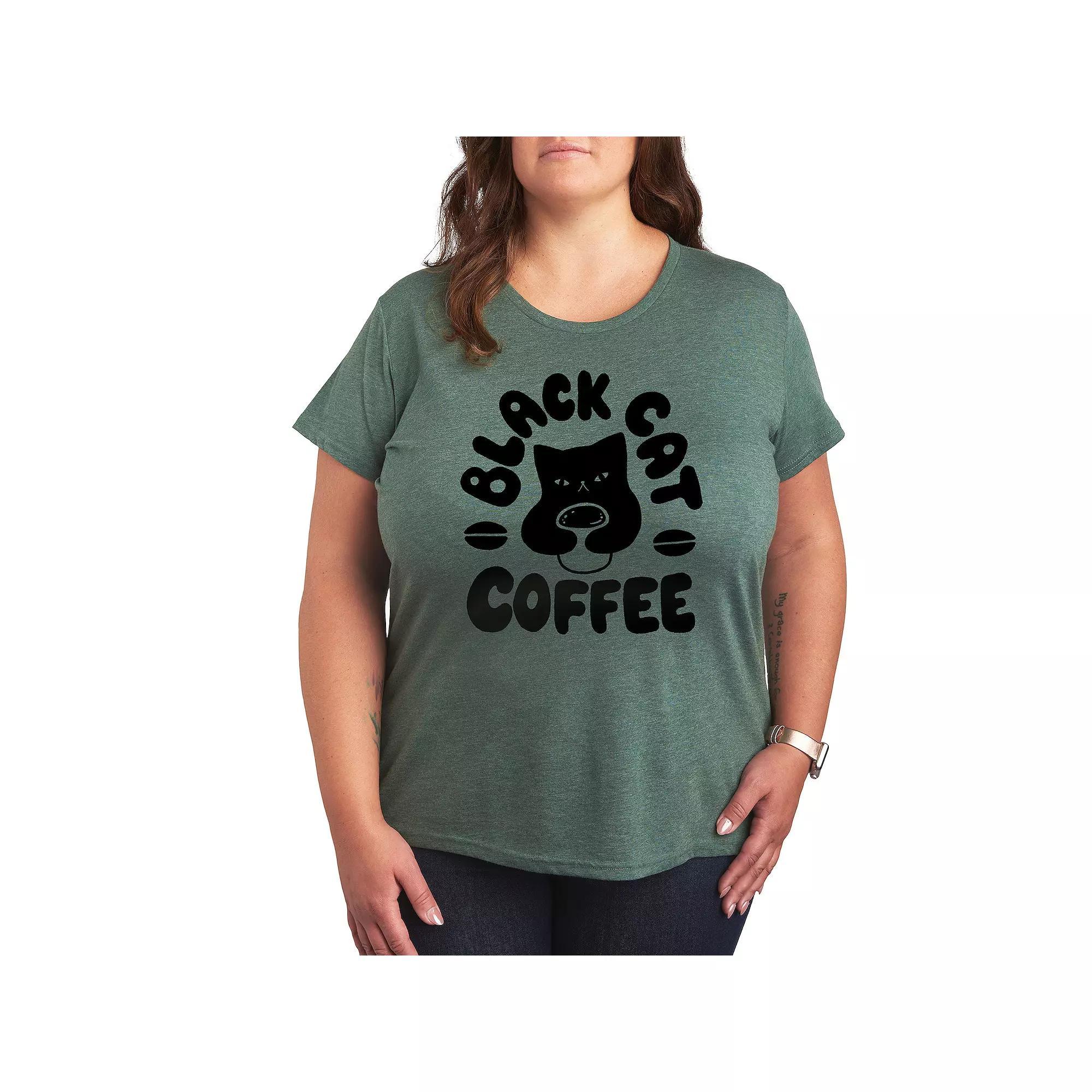 Disneys Mickey Mouse Plus Plaid Silhouette Graphic Tee, Womens Grey Blue Product Image