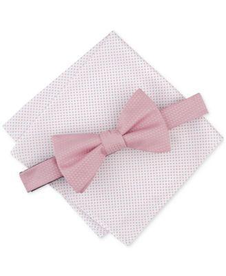 Alfani Mens Geo-Pattern Bow Tie & Dot Pocket Square Set, Created for Macys Product Image