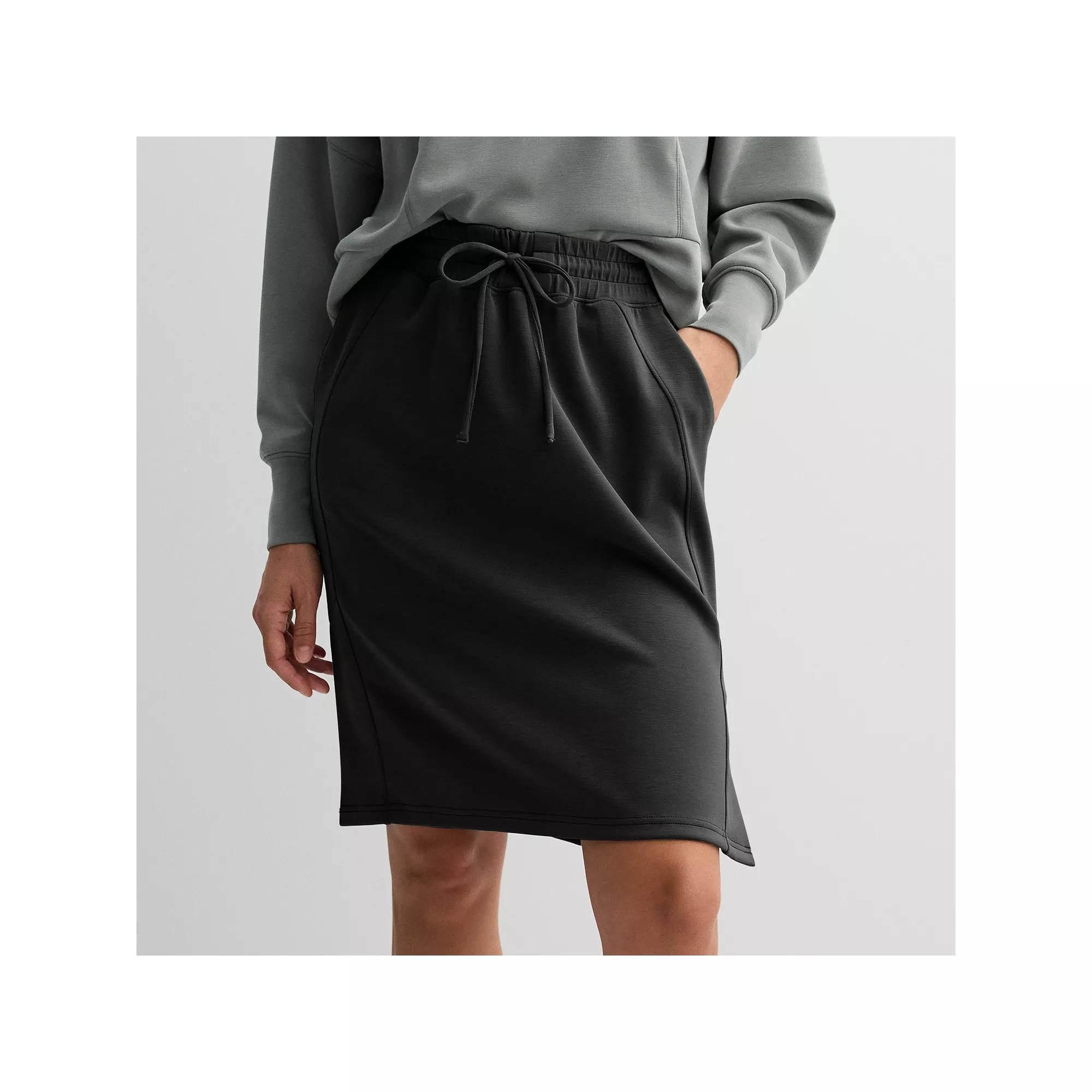 Women's FLX High-Rise Solace Midi Skirt, Size: Small, Mineral Black Product Image