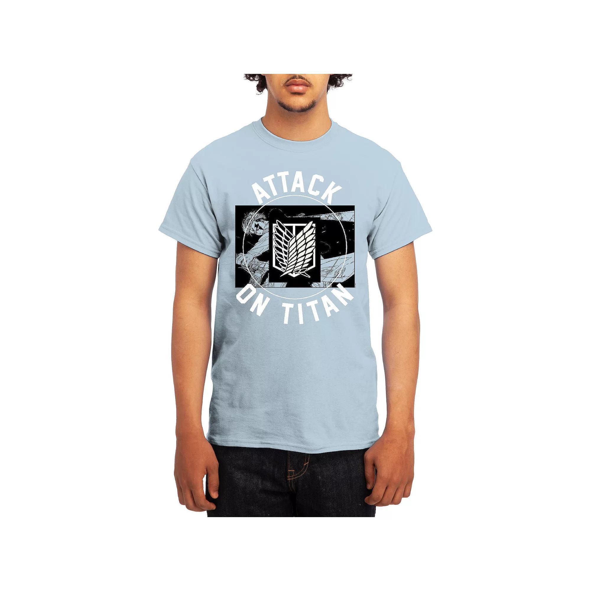 Men's Attack on Titan Circle Emblem Sword Tee, Size: Small, Light Blue Product Image