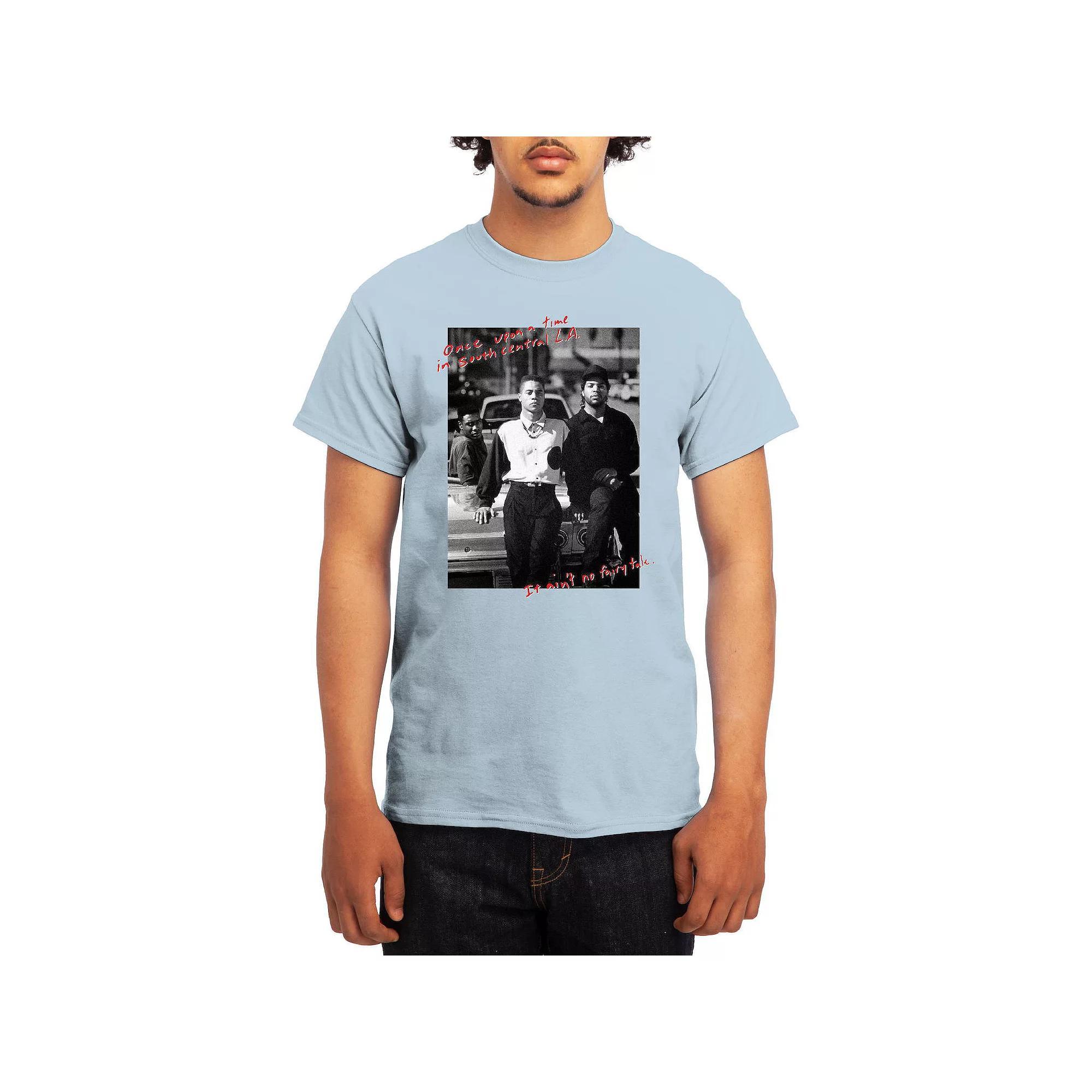Men's Boyz N' The Hood Once Upon A Time Black & White Script Tee, Boy's, Size: Large, Light Blue Product Image